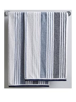 Product photograph of Catherine Lansfield Kelso Stripe Bath Sheet Pair from very.co.uk