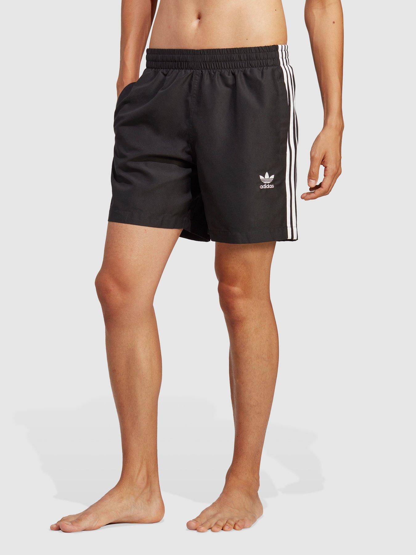 Adidas 3 store stripe swim shorts