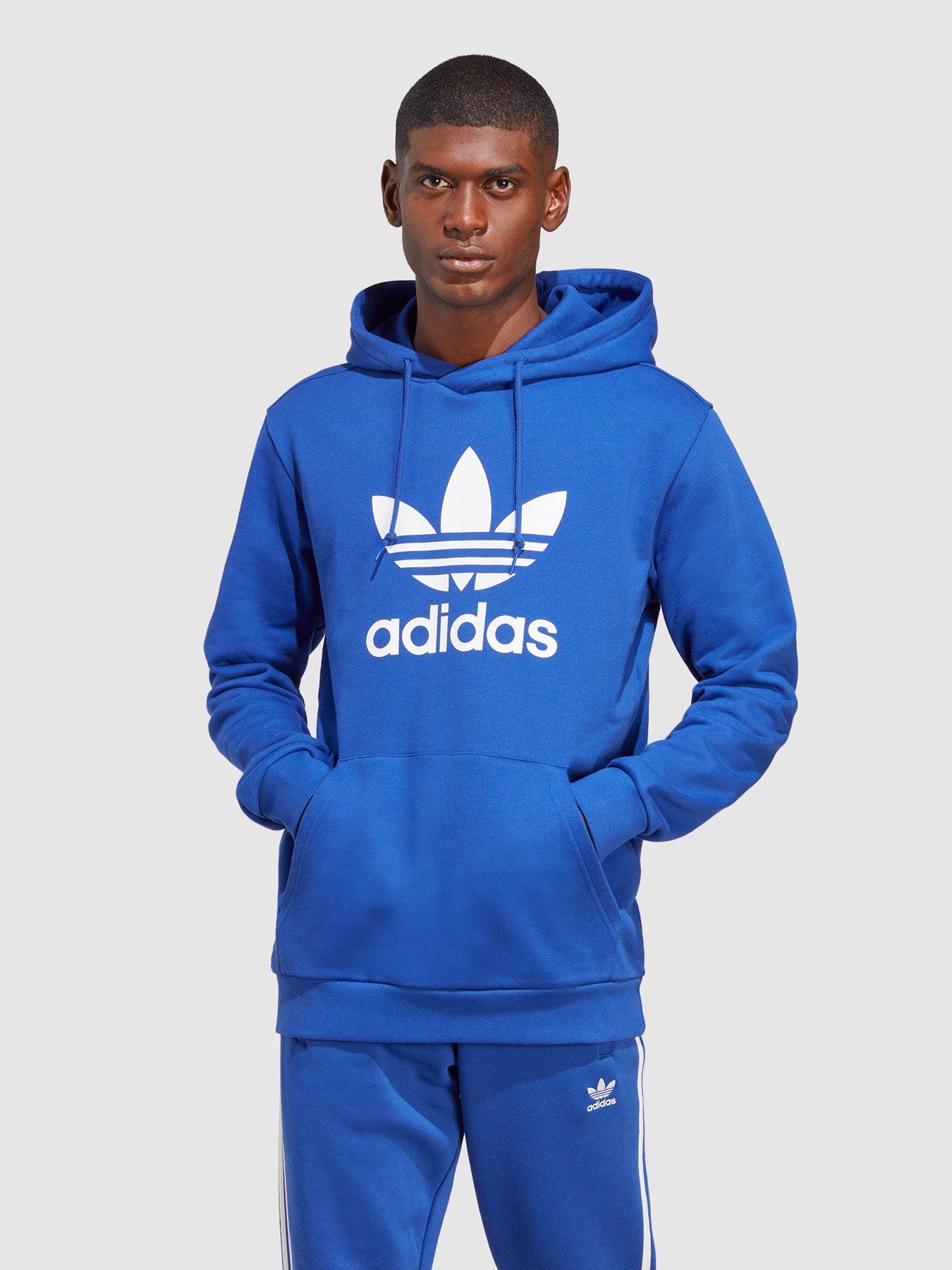 Logo Hoodies  Embroidered Adidas Men's Team Royal Blue / White