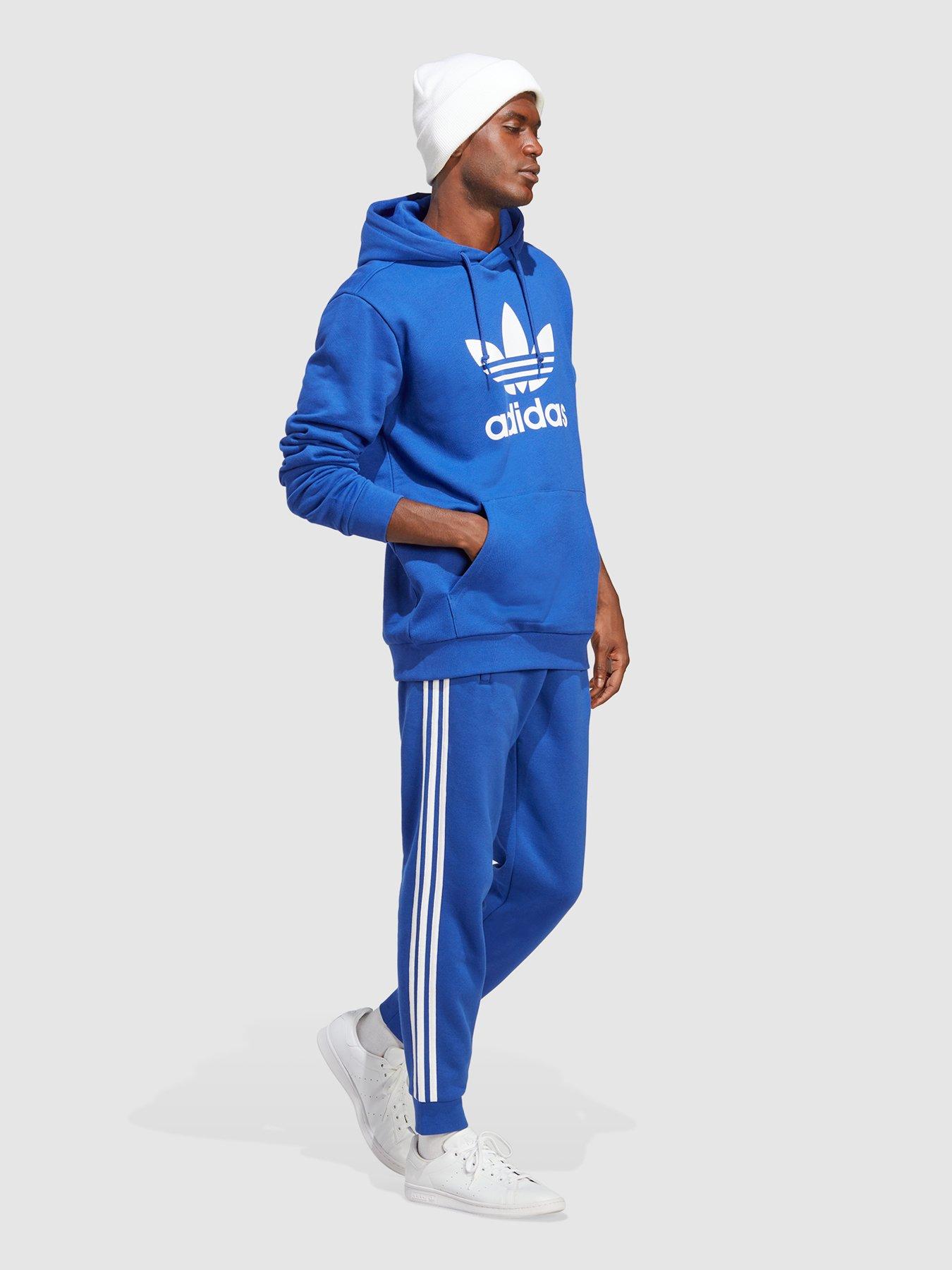 Adidas trefoil 2024 hoodie blau