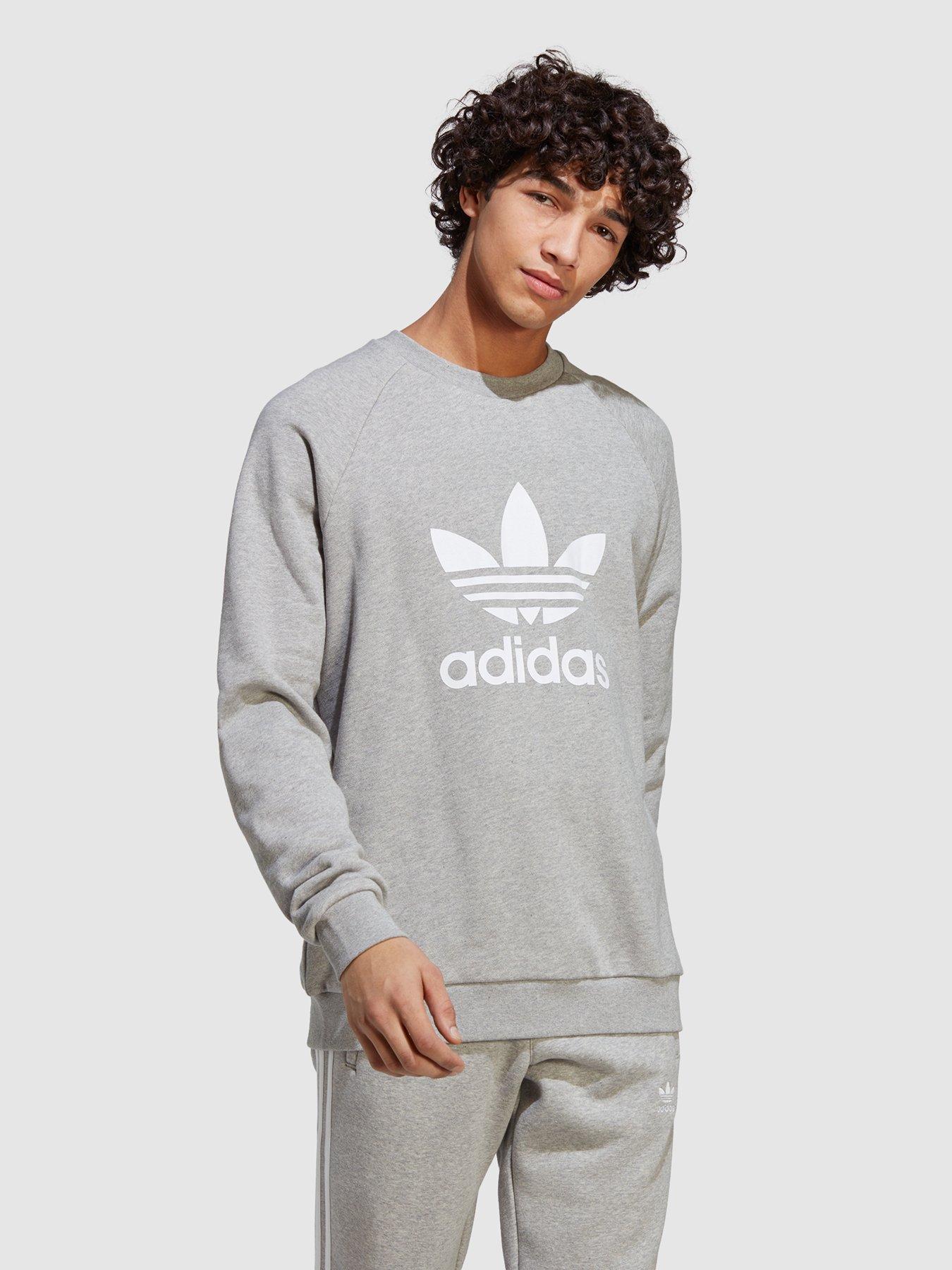 Adidas grey cheap trefoil sweatshirt