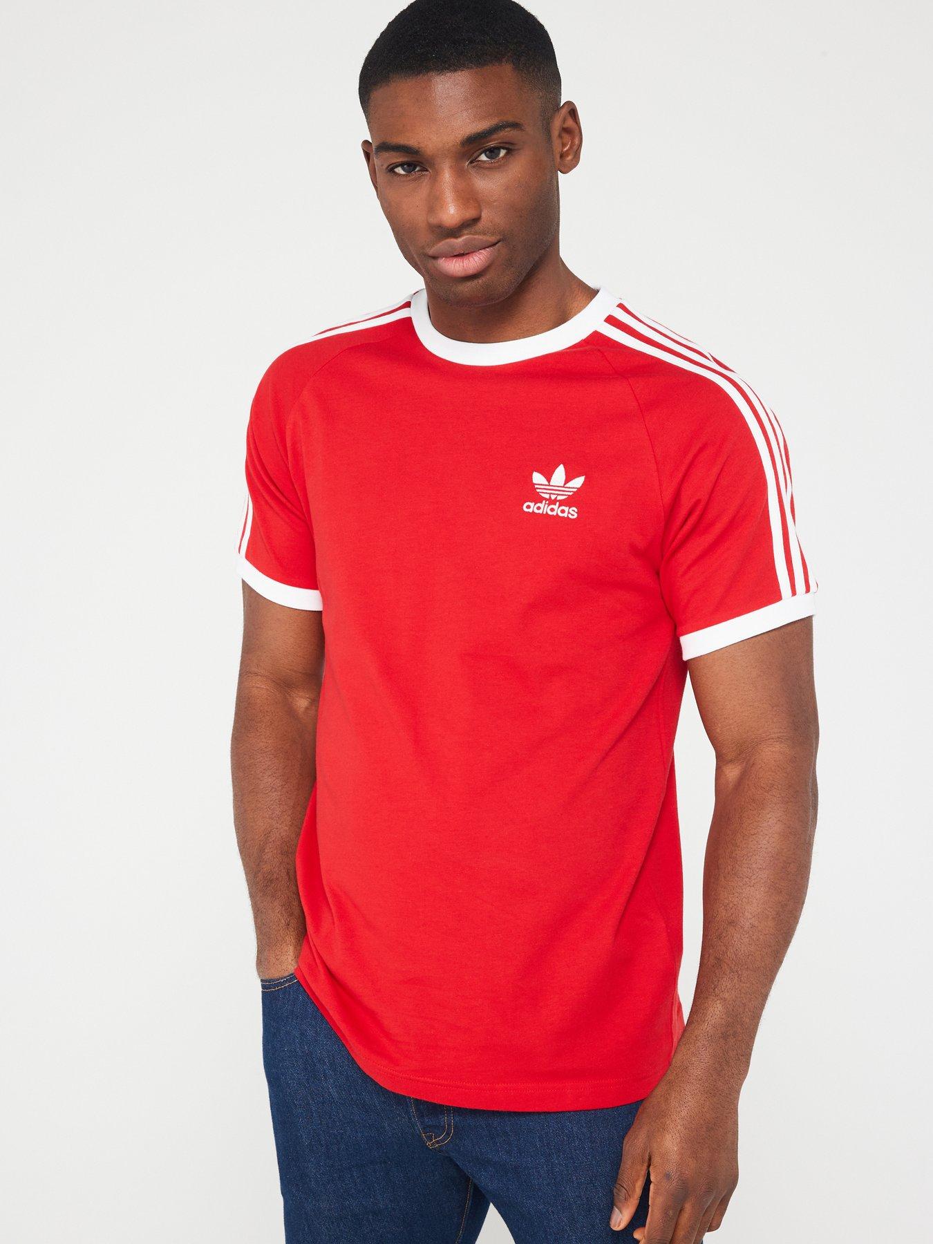 Red adidas sale retro t shirt