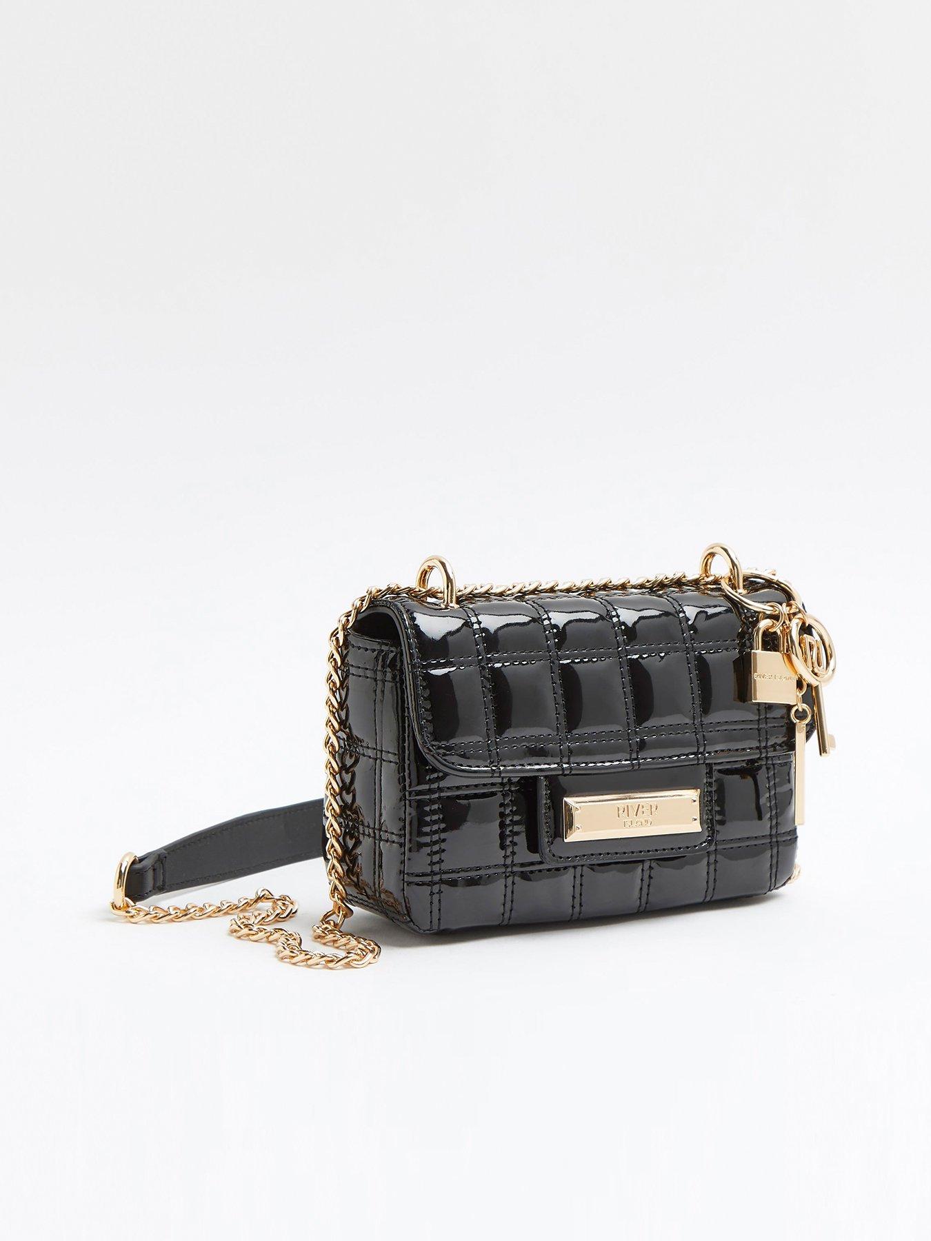 River Island Quilted Chain Shoulder Bag In Black ubicaciondepersonas