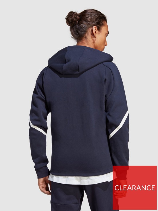 stillFront image of adidas-sportswear-designed-for-gameday-full-zip-hoodie-navy