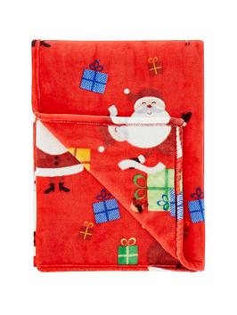 Product photograph of Catherine Lansfield Santas Christmas Presents Throw - Red from very.co.uk