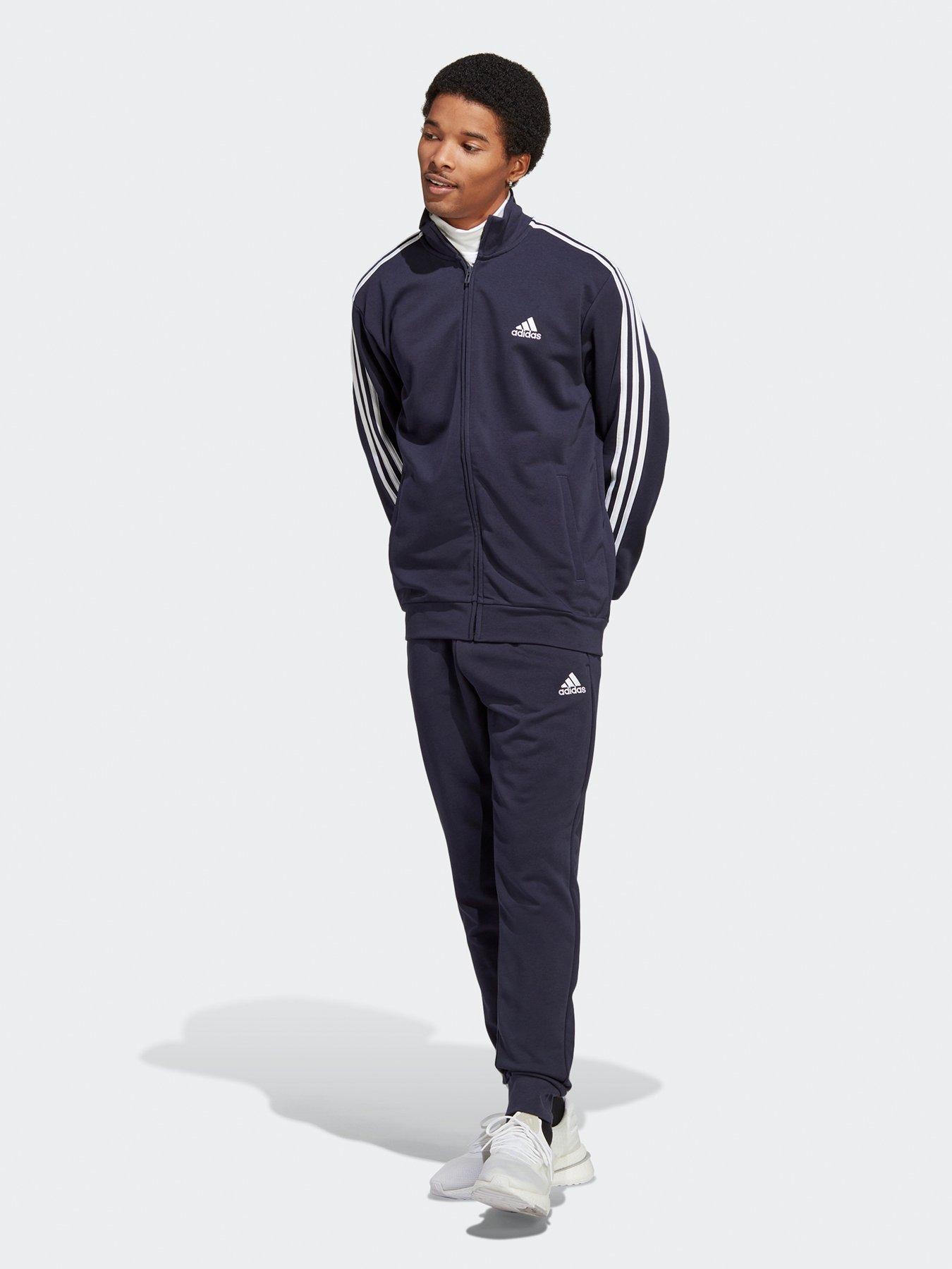 Mens adidas sales tracksuit navy