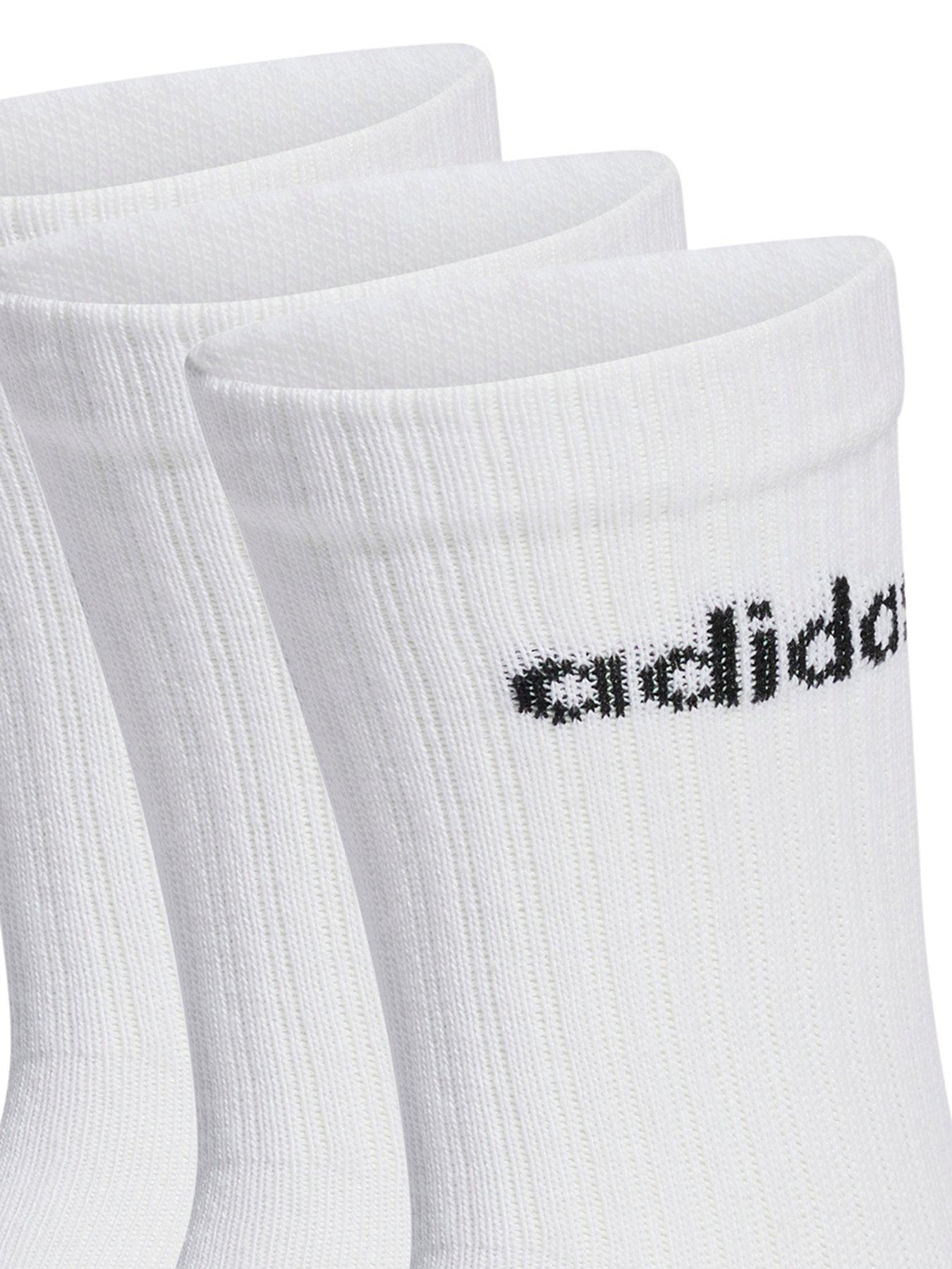 Image 2 of 2 of adidas Sportswear Unisex 3 Pack Cushioned Linear Crew Socks - White