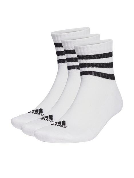 adidas-3-pack-ofnbspperformance-3-stripes-cushioned-sportswear-mid-cut-socks-whiteblack