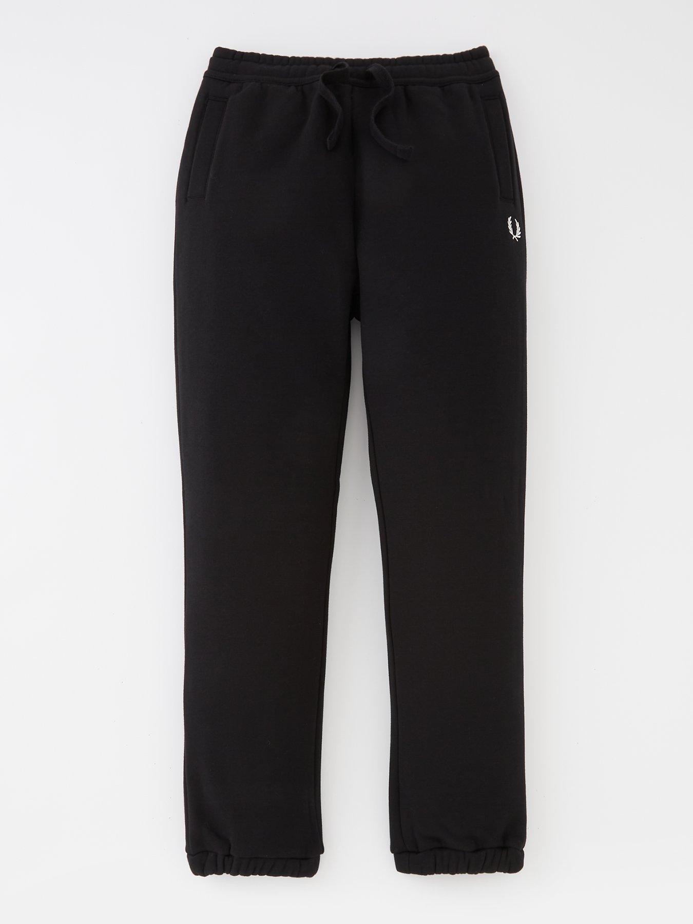 Fred Perry Boys Embroidered Sweatpant - Black, Black, Size 11-12 Years|11-12 YEARS