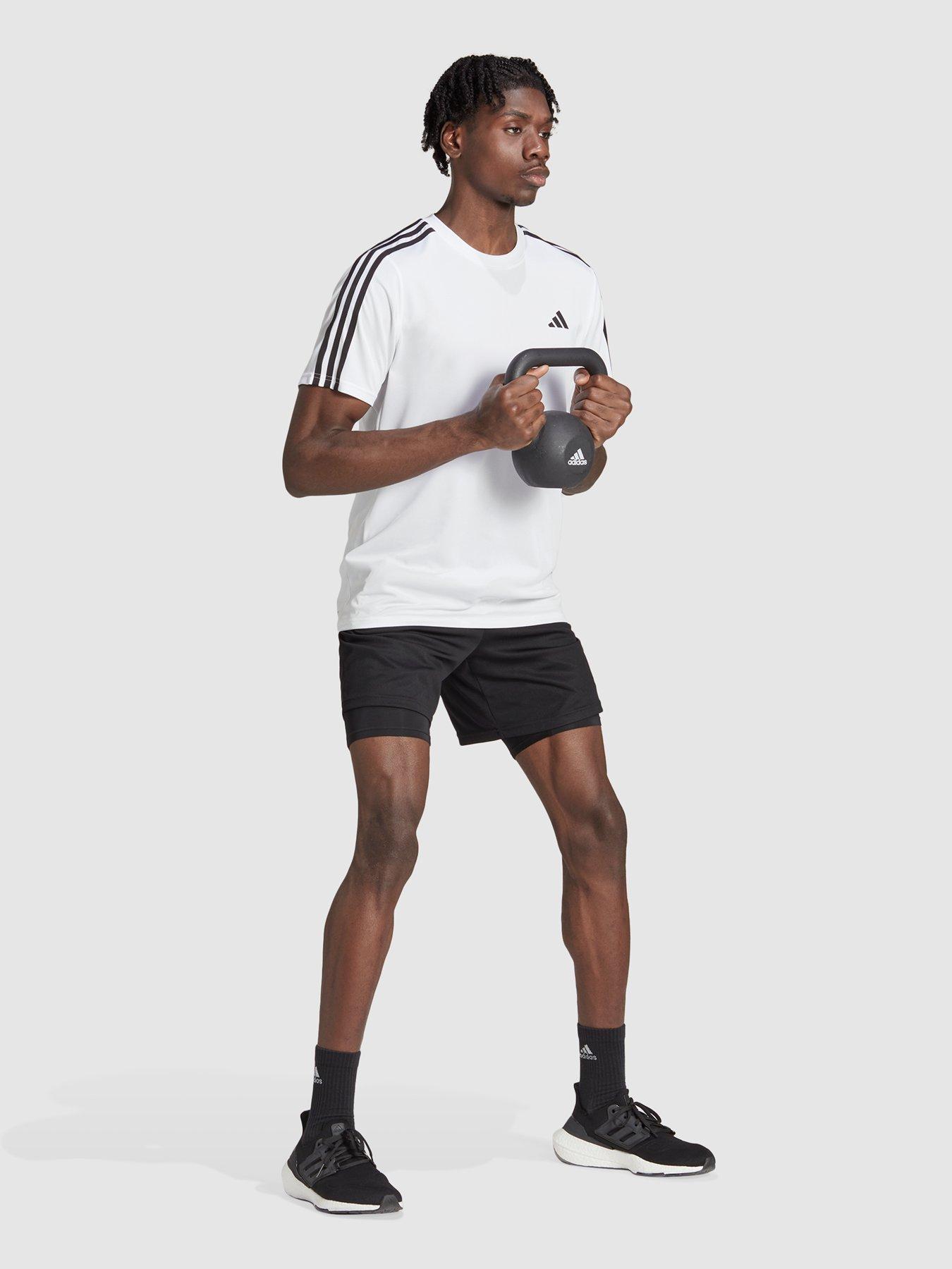 Image 3 of 4 of adidas Performance Train Essentials 3-Stripes Training T-Shirt - White