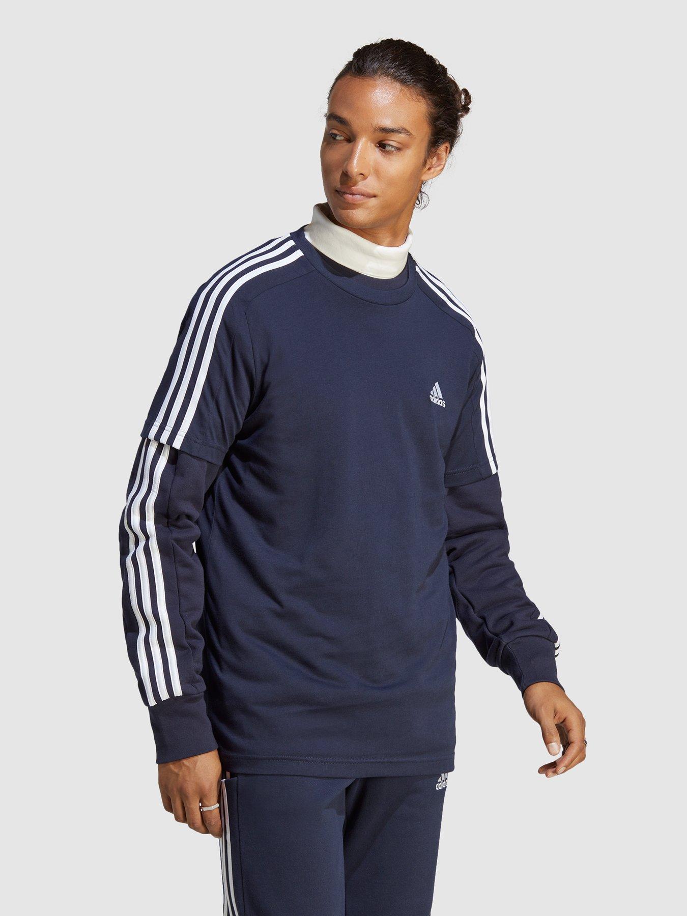 Adidas Men's Original Short Slv 3 Stripe Essential California T-Shirt Gray  XL 