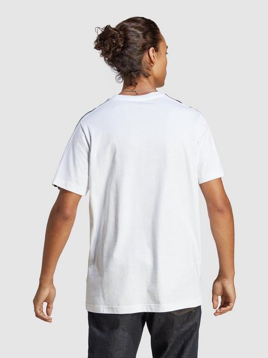 stillFront image of adidas-sportswear-mens-essentials-3-stripe-short-sleeve-t-shirt-whiteblack