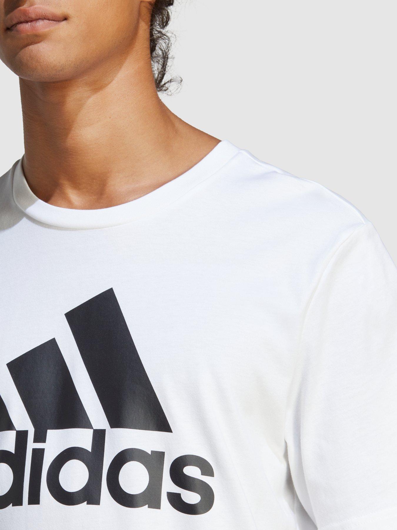 Image 4 of 4 of adidas Sportswear Essentials Single Shirt Big Logo T-Shirt - White