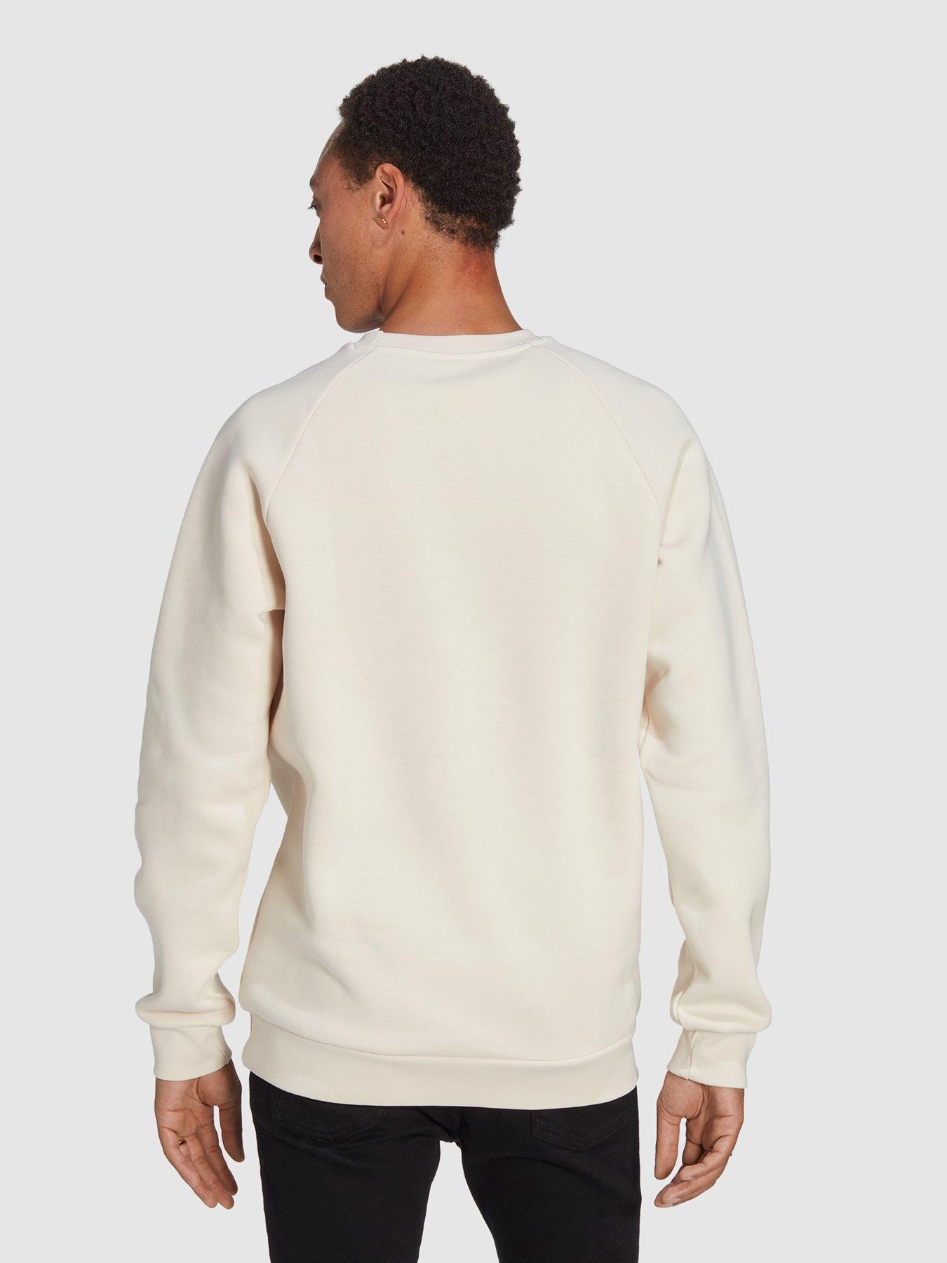 adidas Originals Trefoil Essentials Crewneck Sweatshirt - Off White |  very.co.uk