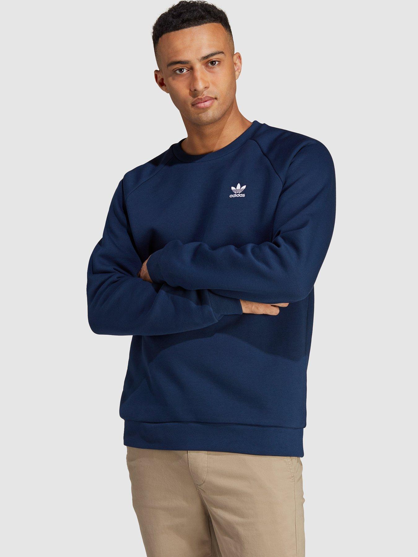 adidas Originals Essentials Crewneck Sweatshirt - Navy | very.co.uk