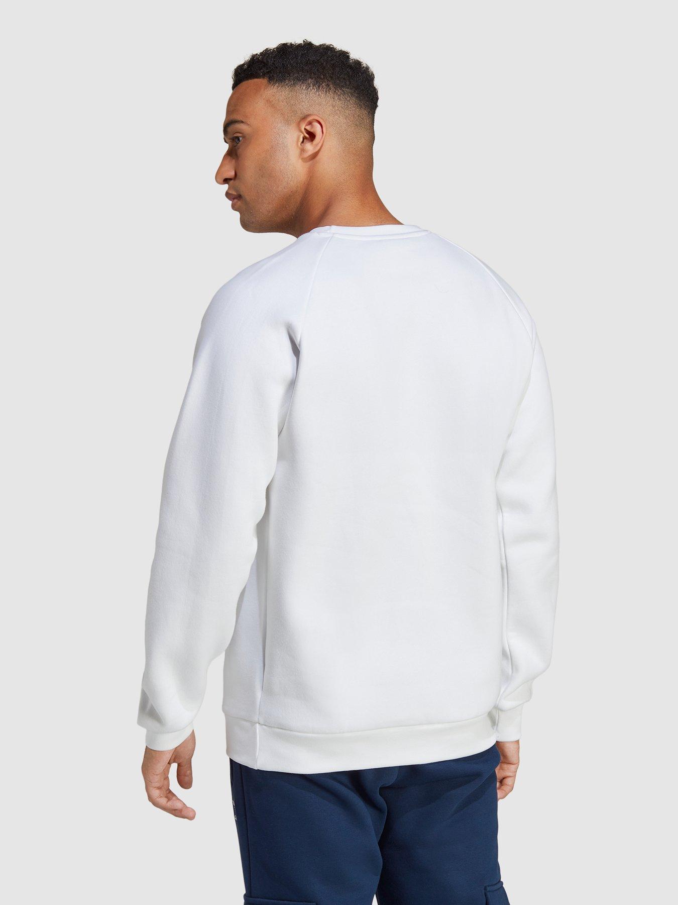 Adidas originals essential crew neck sweatshirt in discount whit