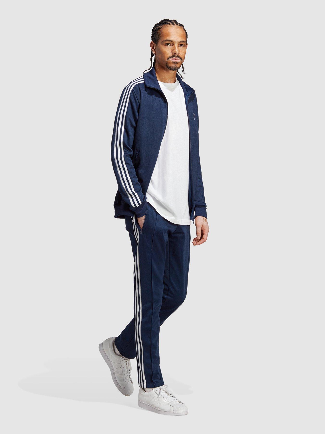 Mens blue adidas hot sale tracksuit bottoms