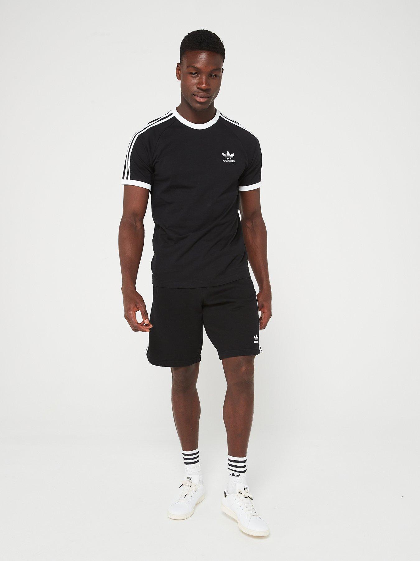 Adidas originals 3 shop stripes t-shirt black-white