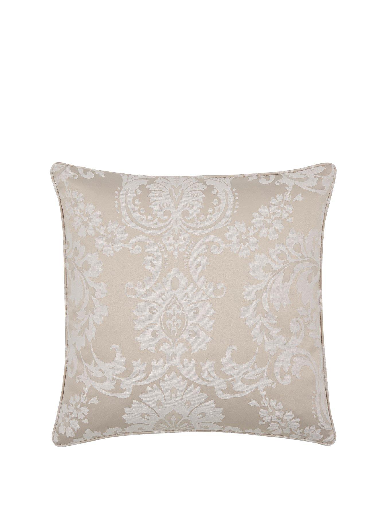 Product photograph of Catherine Lansfield Damask Jaquard Filled Cushion from very.co.uk