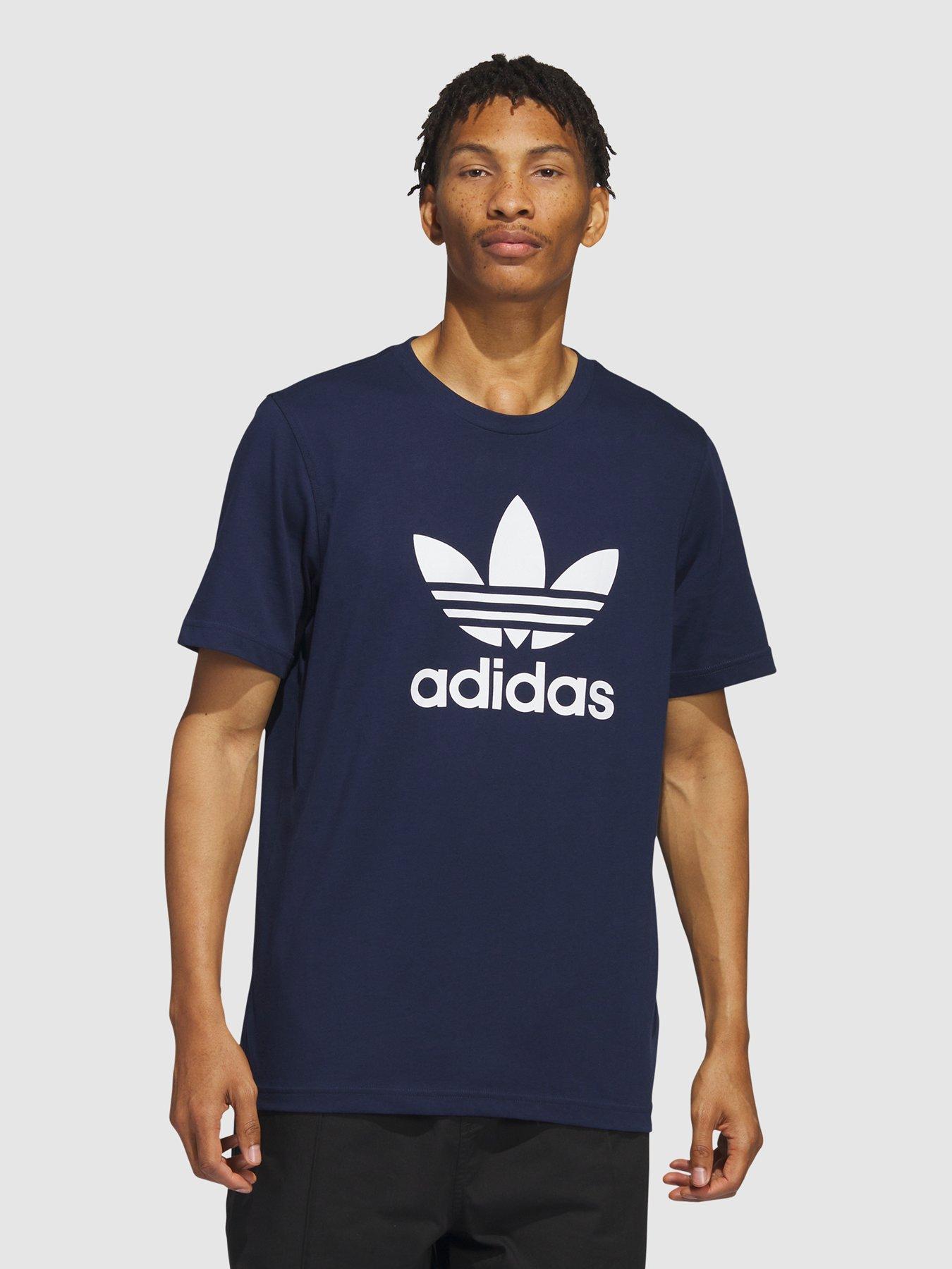 adidas Originals Adicolor Classics Trefoil T-Shirt - Navy | very.co.uk