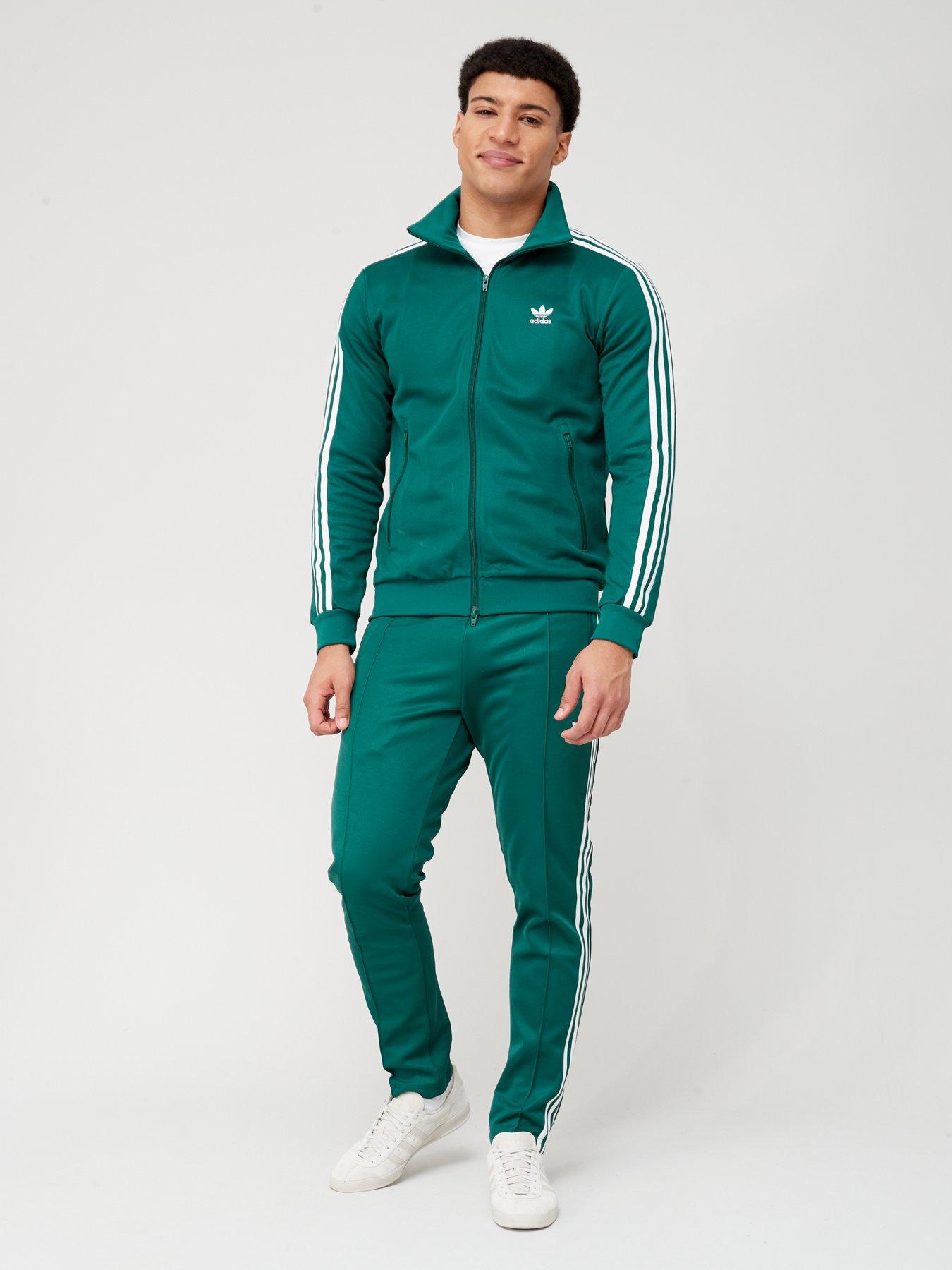 Green adidas tracksuit outlet top