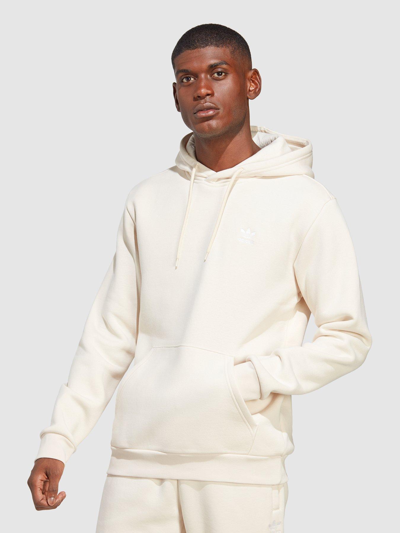 adidas white hoodie trefoil