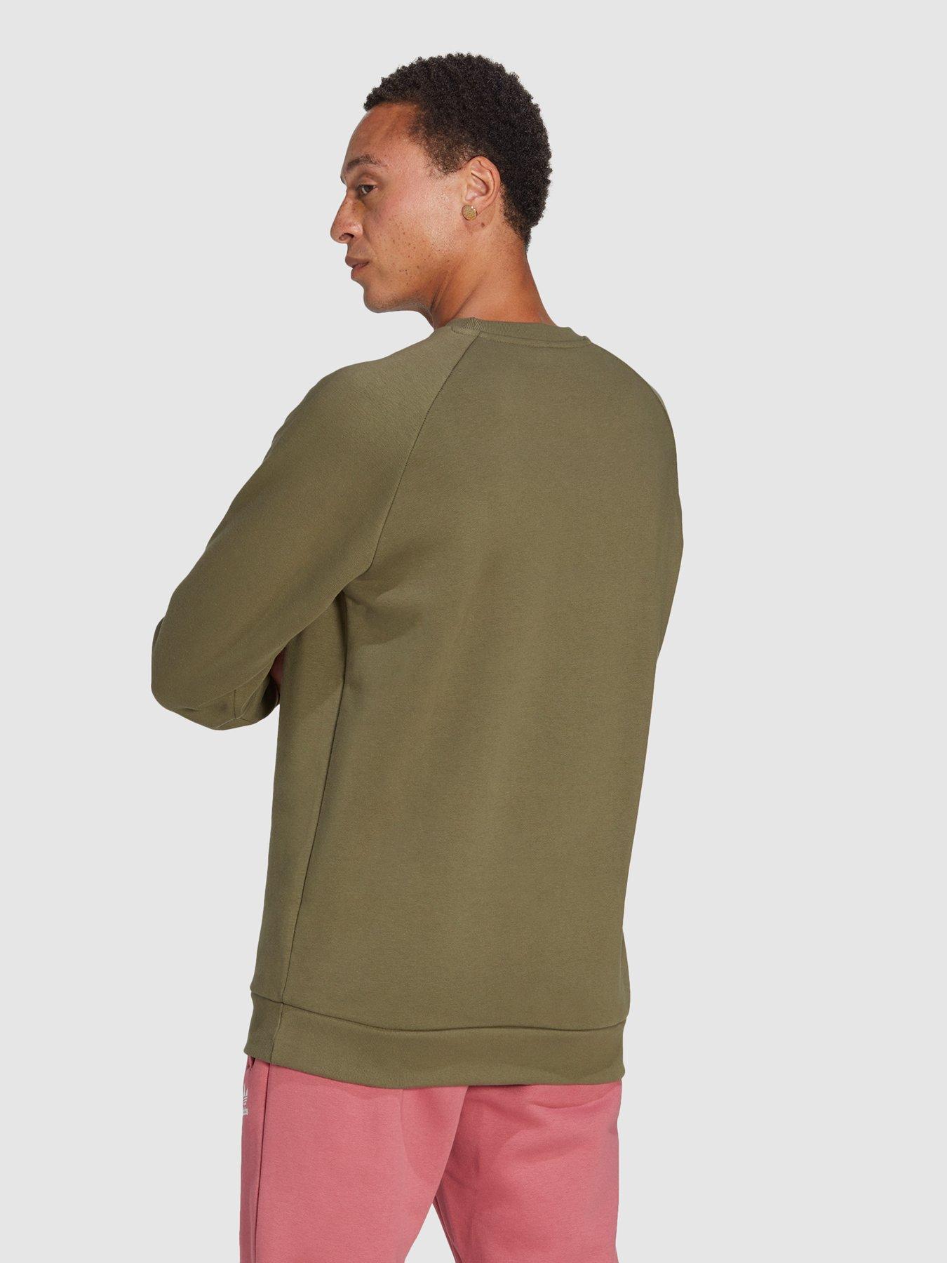 Adidas originals trefoil crew shop neck sweatshirt in khaki