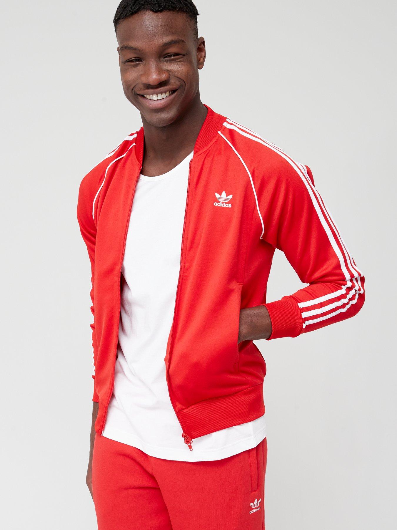 Red Adicolor Classics SST Track Jacket by adidas Originals on Sale