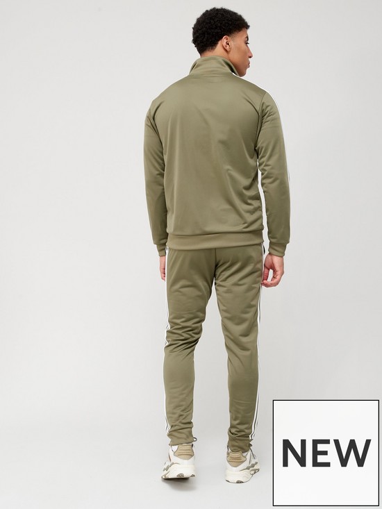stillFront image of adidas-sportswear-mens-3-stripe-tracksuit-khaki