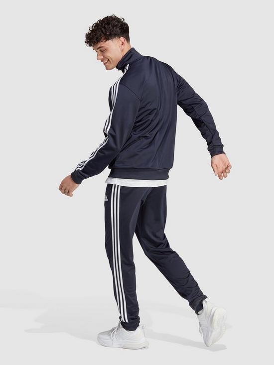 adidas Sportswear Basic 3-Stripes Tricot Tracksuit - Navy | very.co.uk