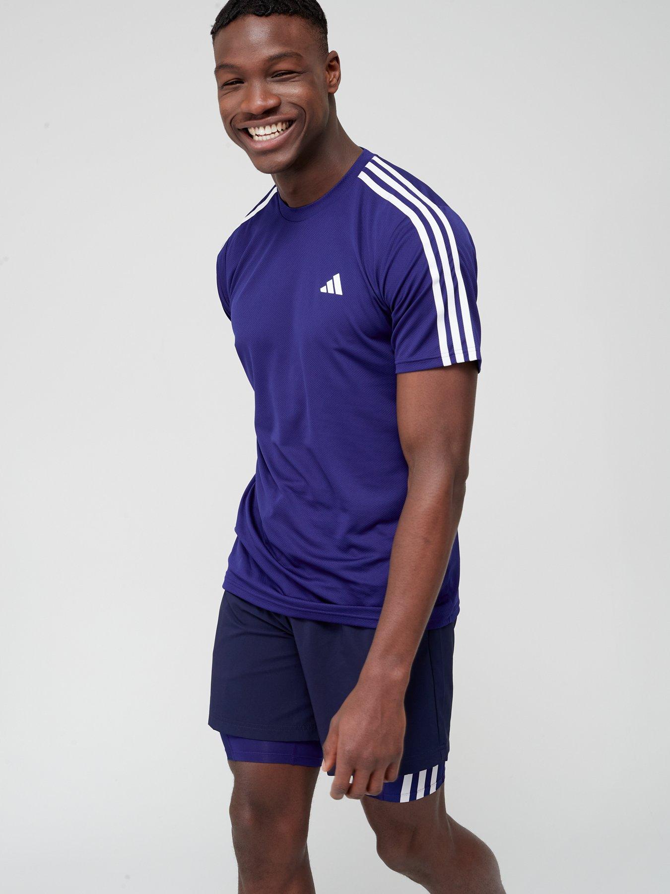 undefined Performance Train Essentials 3-Stripes Training T-Shirt - Navy