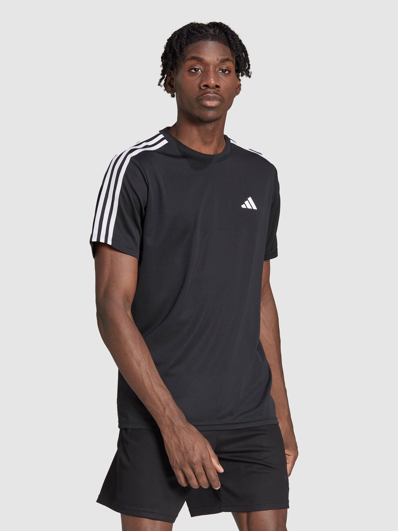 Image 1 of 4 of adidas Performance Train Essentials 3-Stripes Training T-Shirt - Black/White