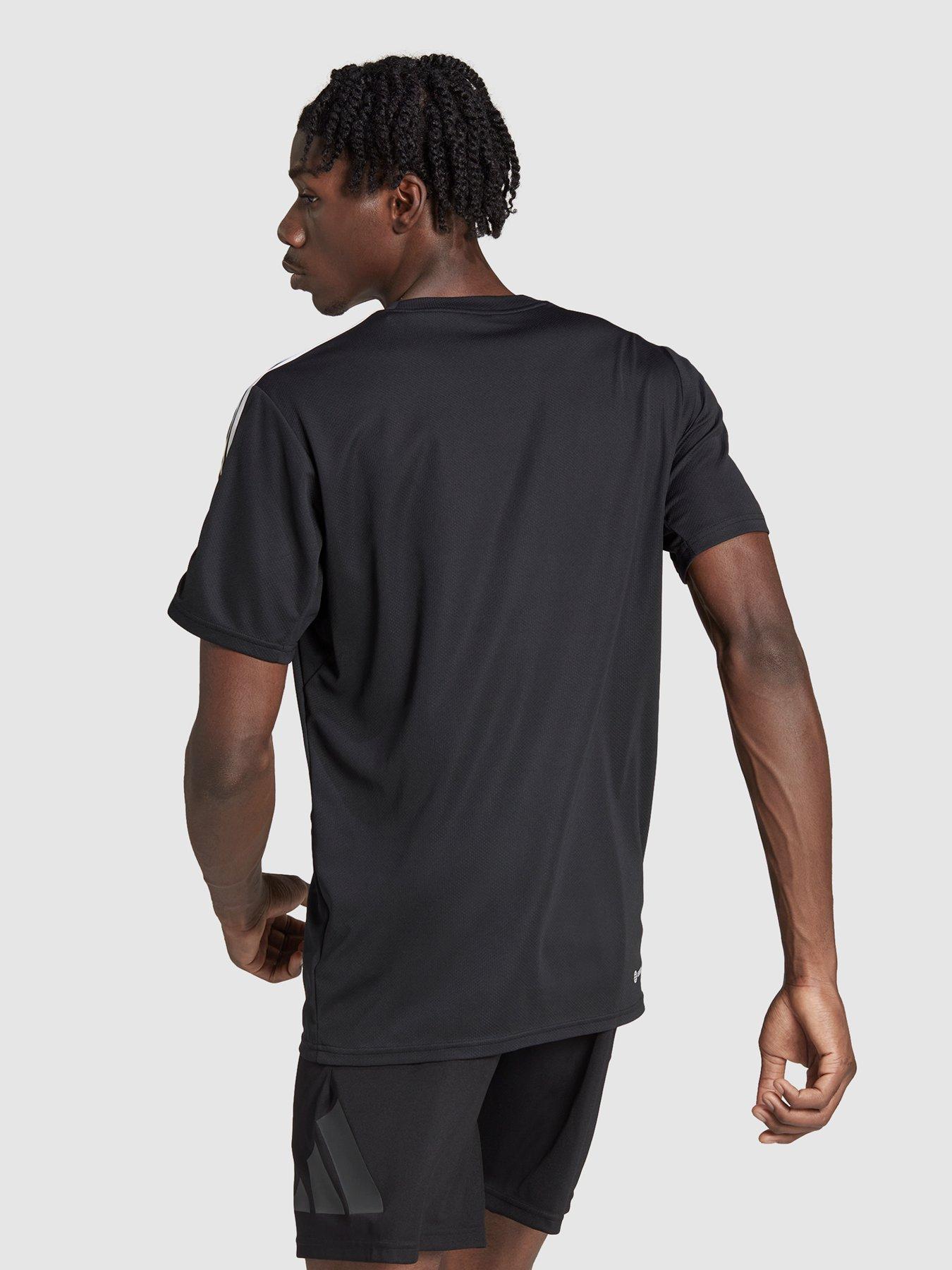 Image 2 of 4 of adidas Performance Train Essentials 3-Stripes Training T-Shirt - Black/White