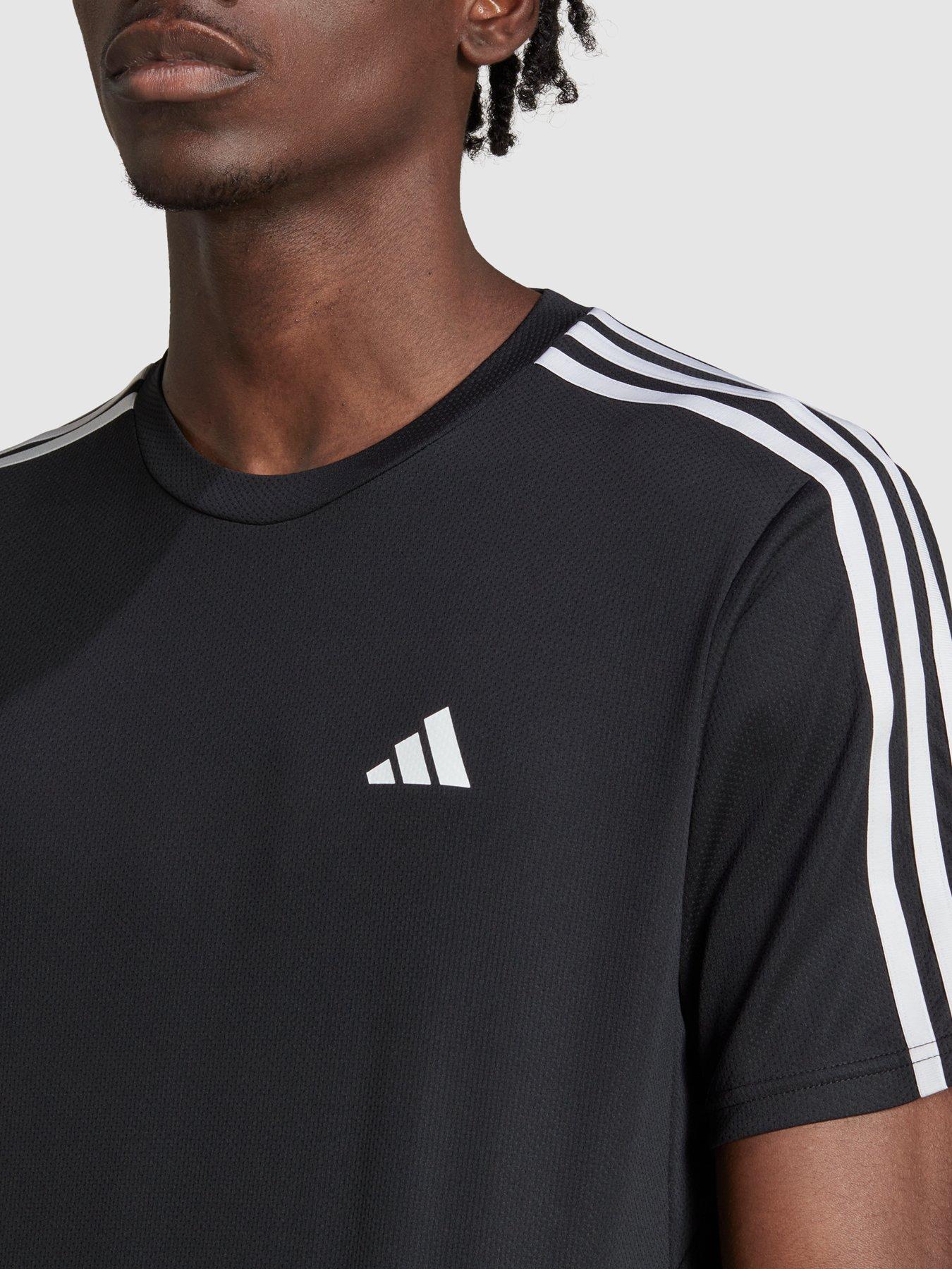 Image 4 of 4 of adidas Performance Train Essentials 3-Stripes Training T-Shirt - Black/White