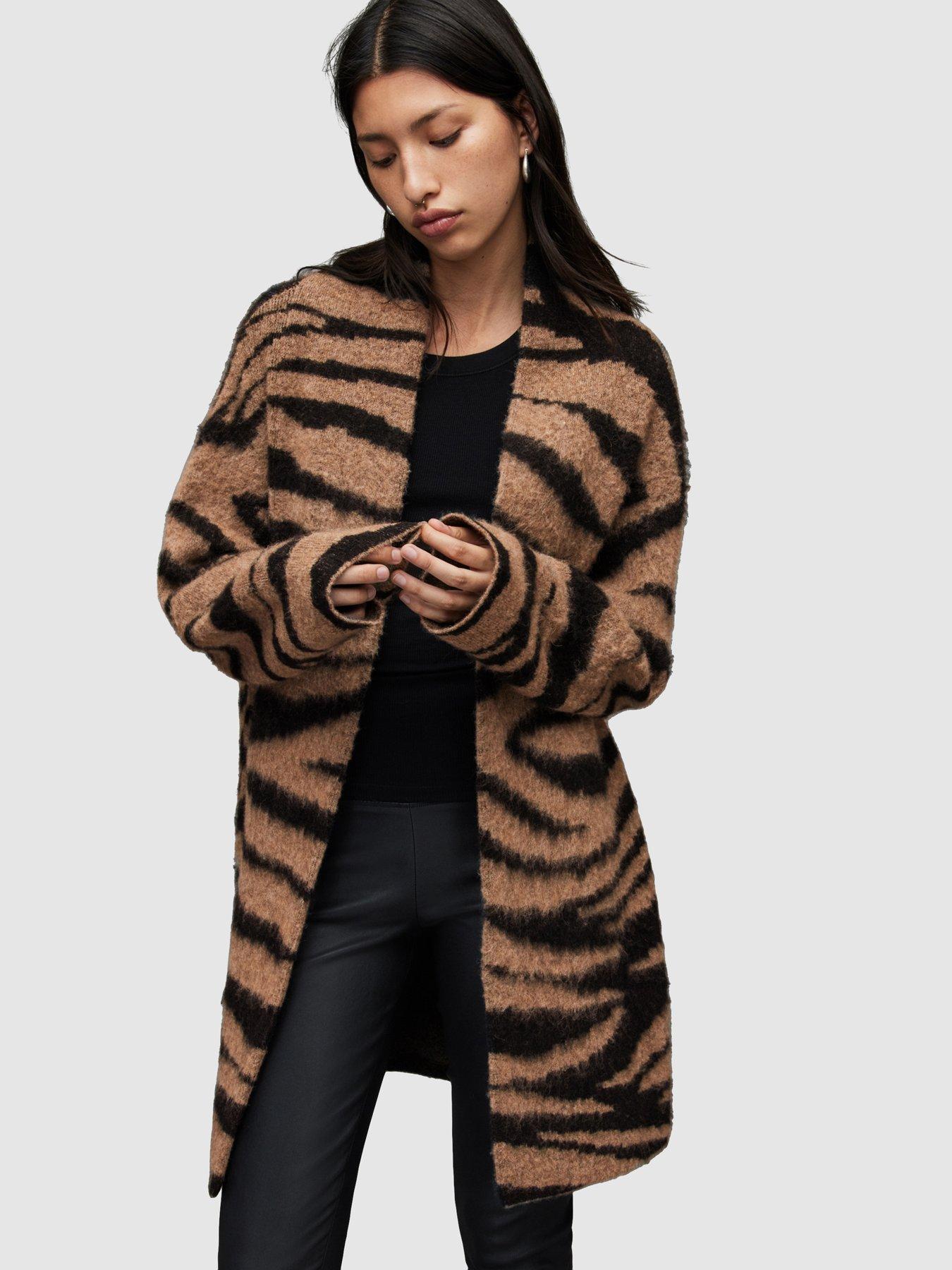 All saints leopard print on sale coat