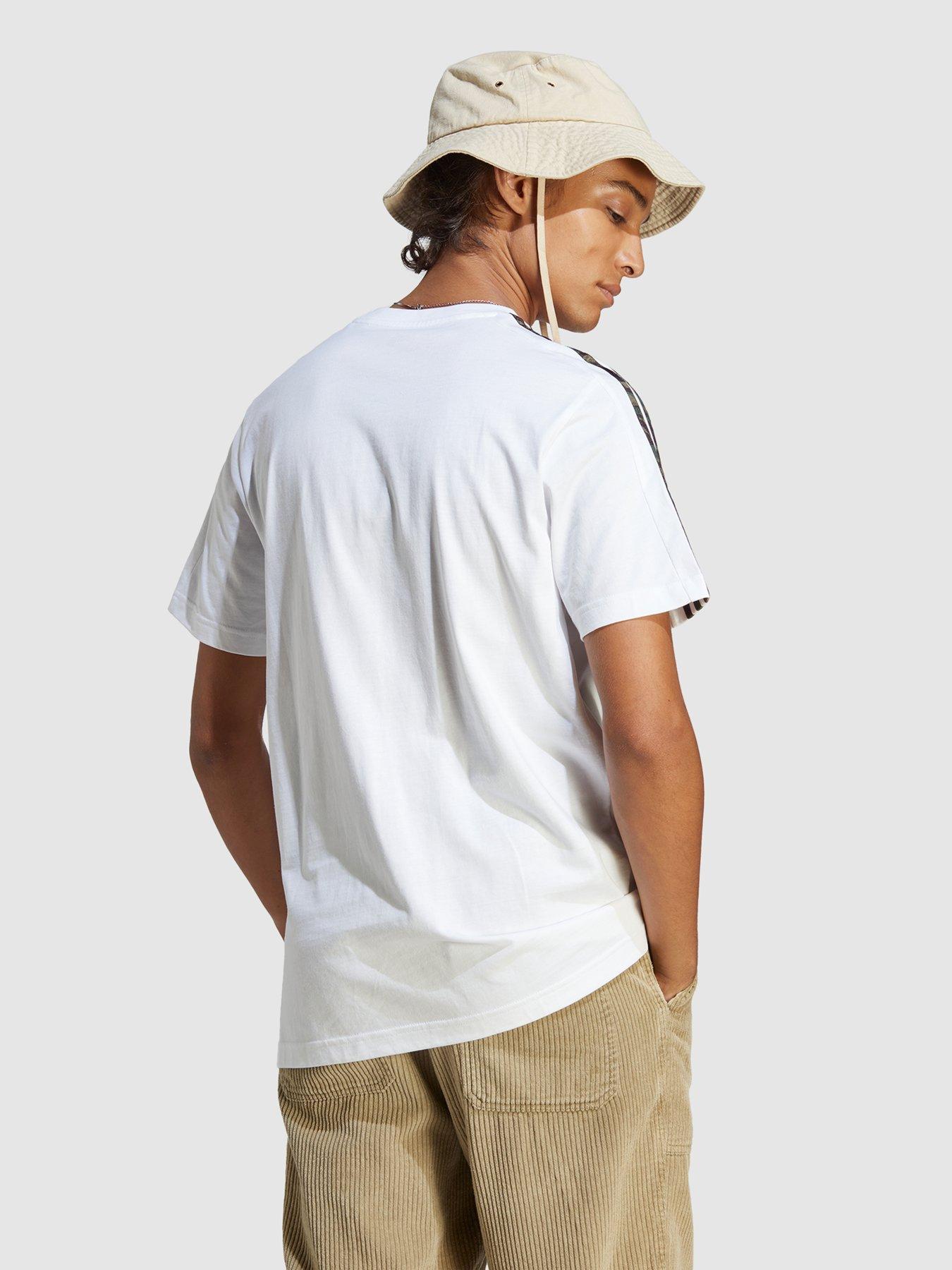 Image 2 of 4 of adidas Sportswear Essentials Single Shirt 3-Stripes T-Shirt - White/Khaki