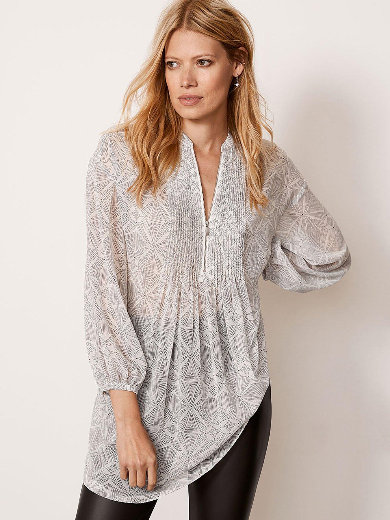 Lace zip front clearance blouse