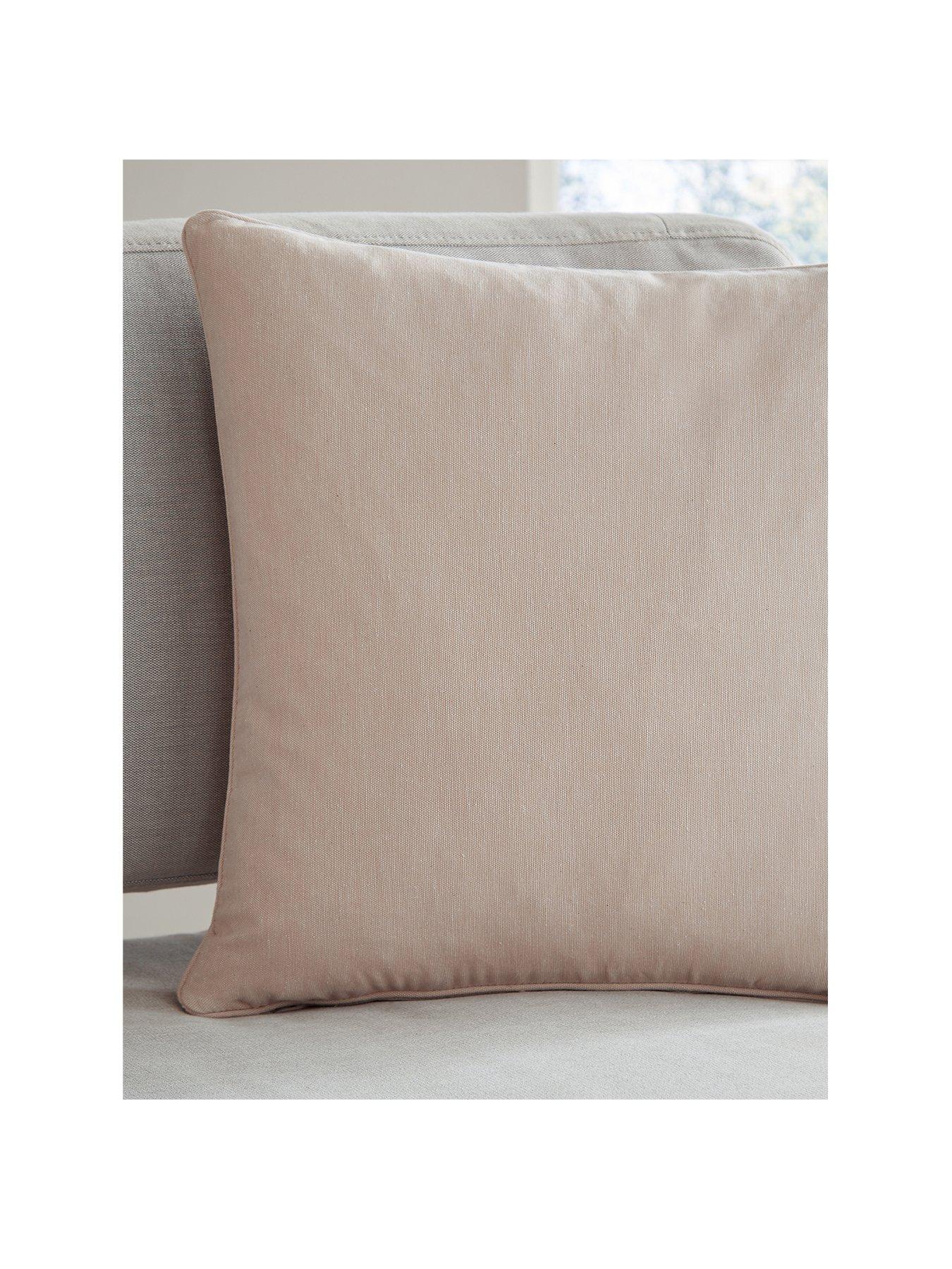 Product photograph of Catherine Lansfield Yarn Dyed Cotton Chambray Filled Cushion from very.co.uk
