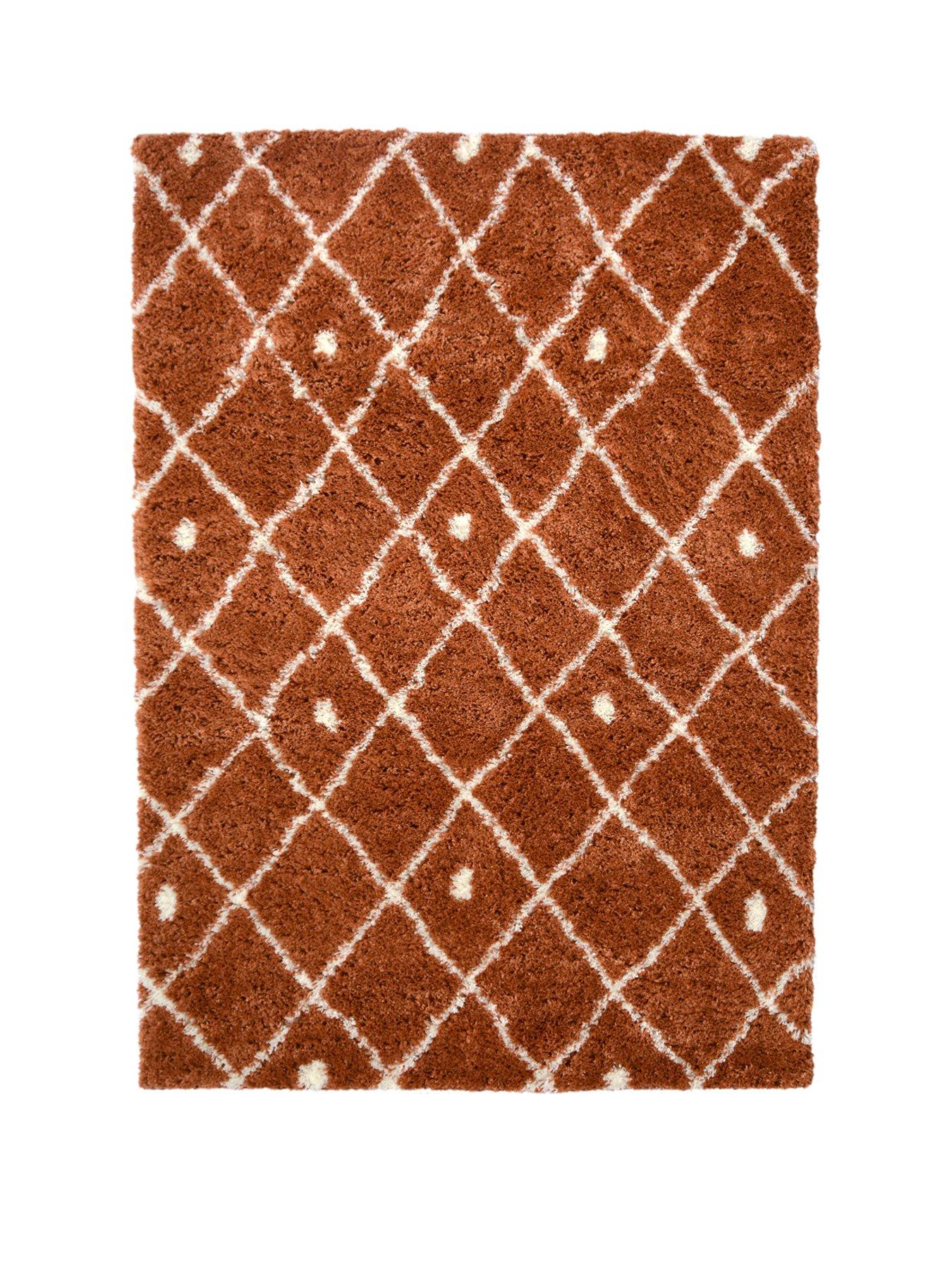 Very Home Snug Diamonds Rug - Terracotta