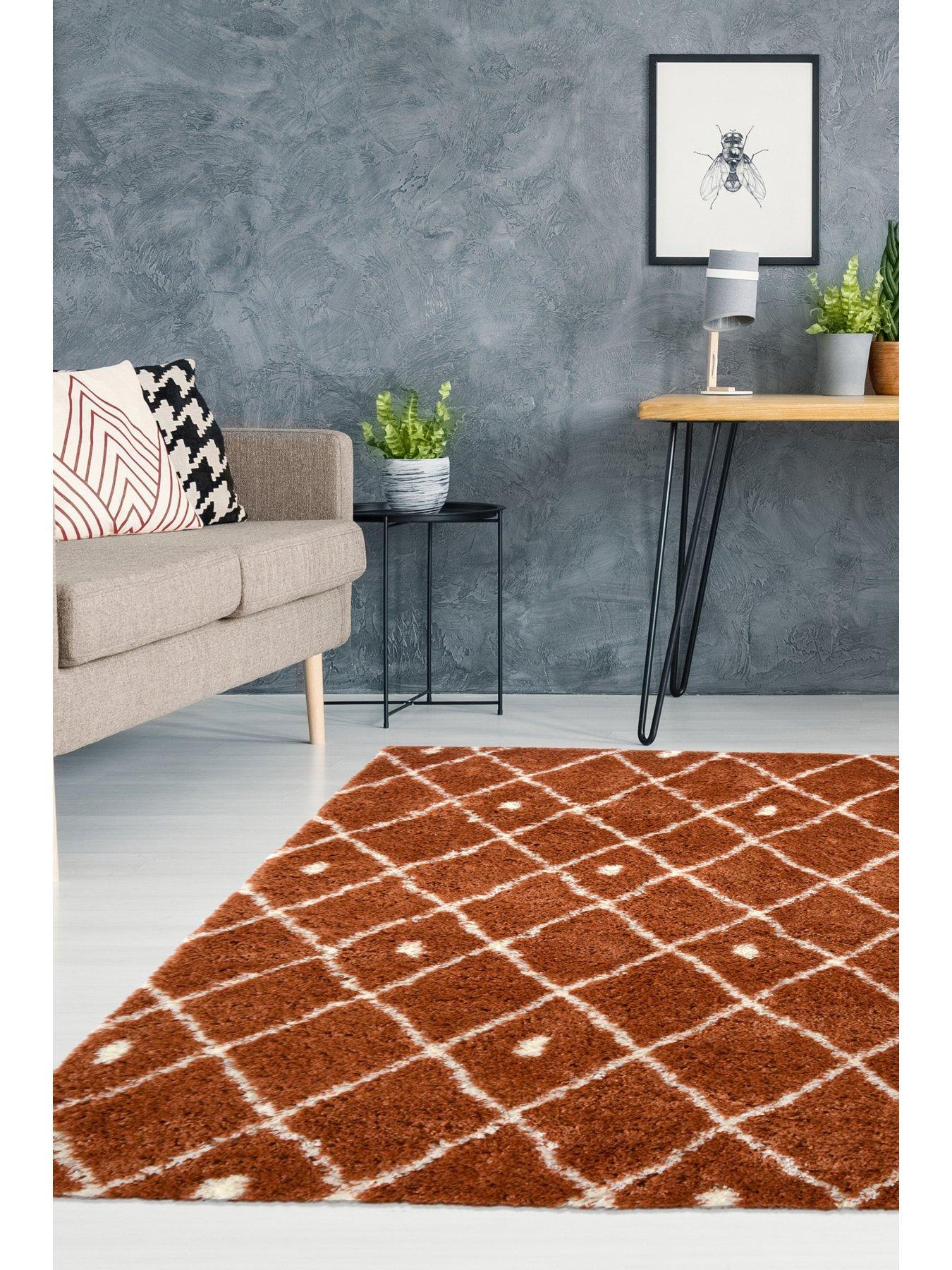 The Very Collection Snug Diamonds Rug - Terracotta | Very