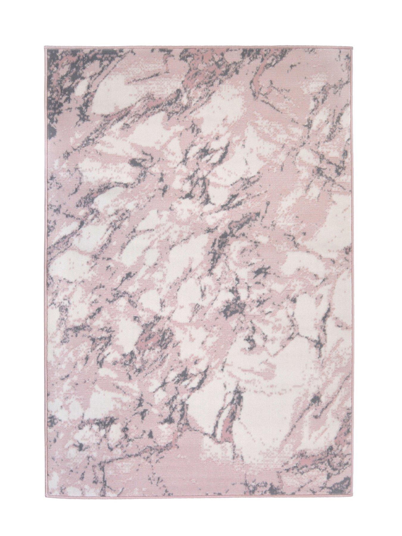 Maestro Marble Effect Rug Pink and Grey very.co.uk