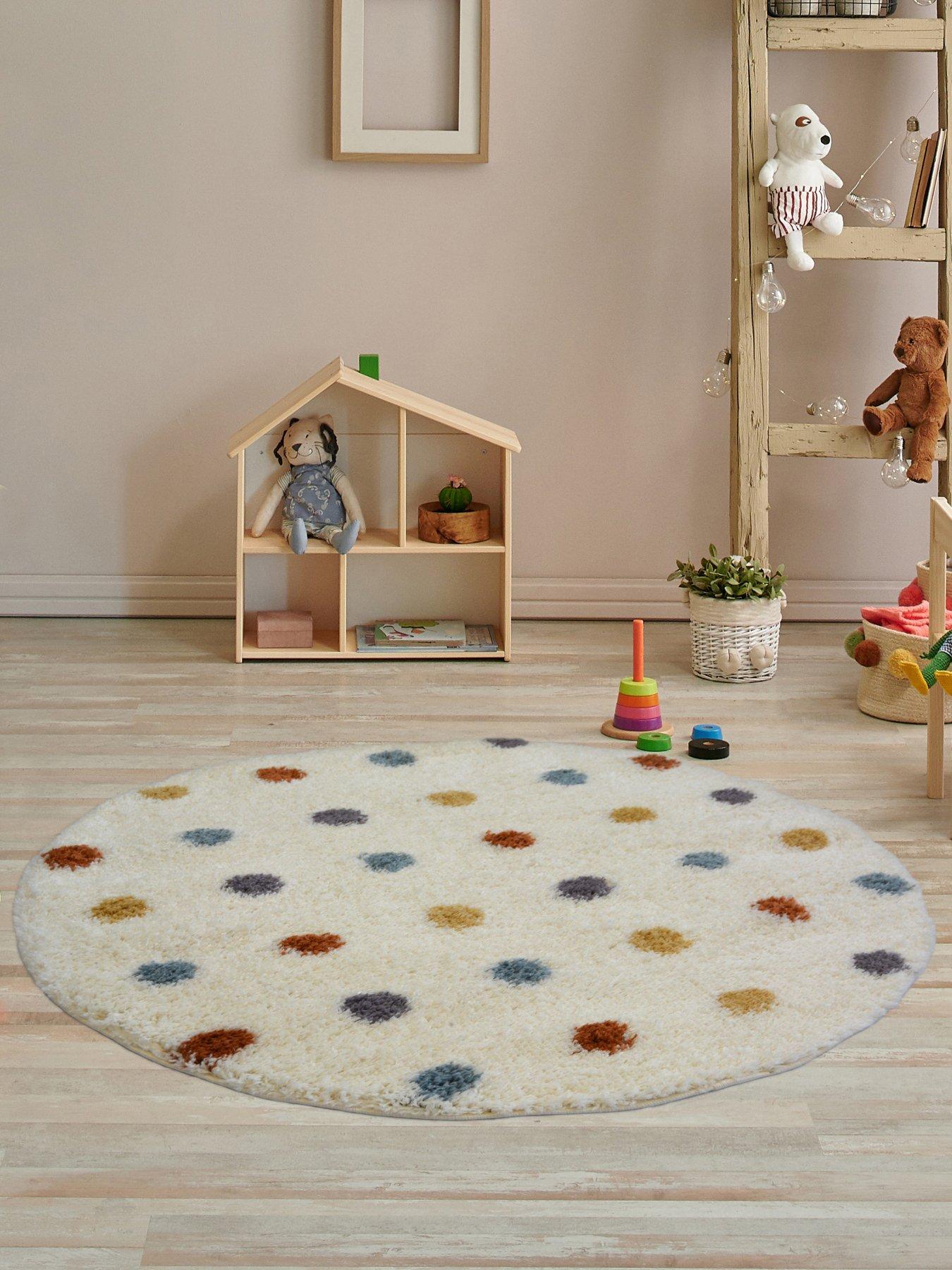 Product photograph of Everyday Snug Shaggy Circle Rug Spot 100 Cm from very.co.uk