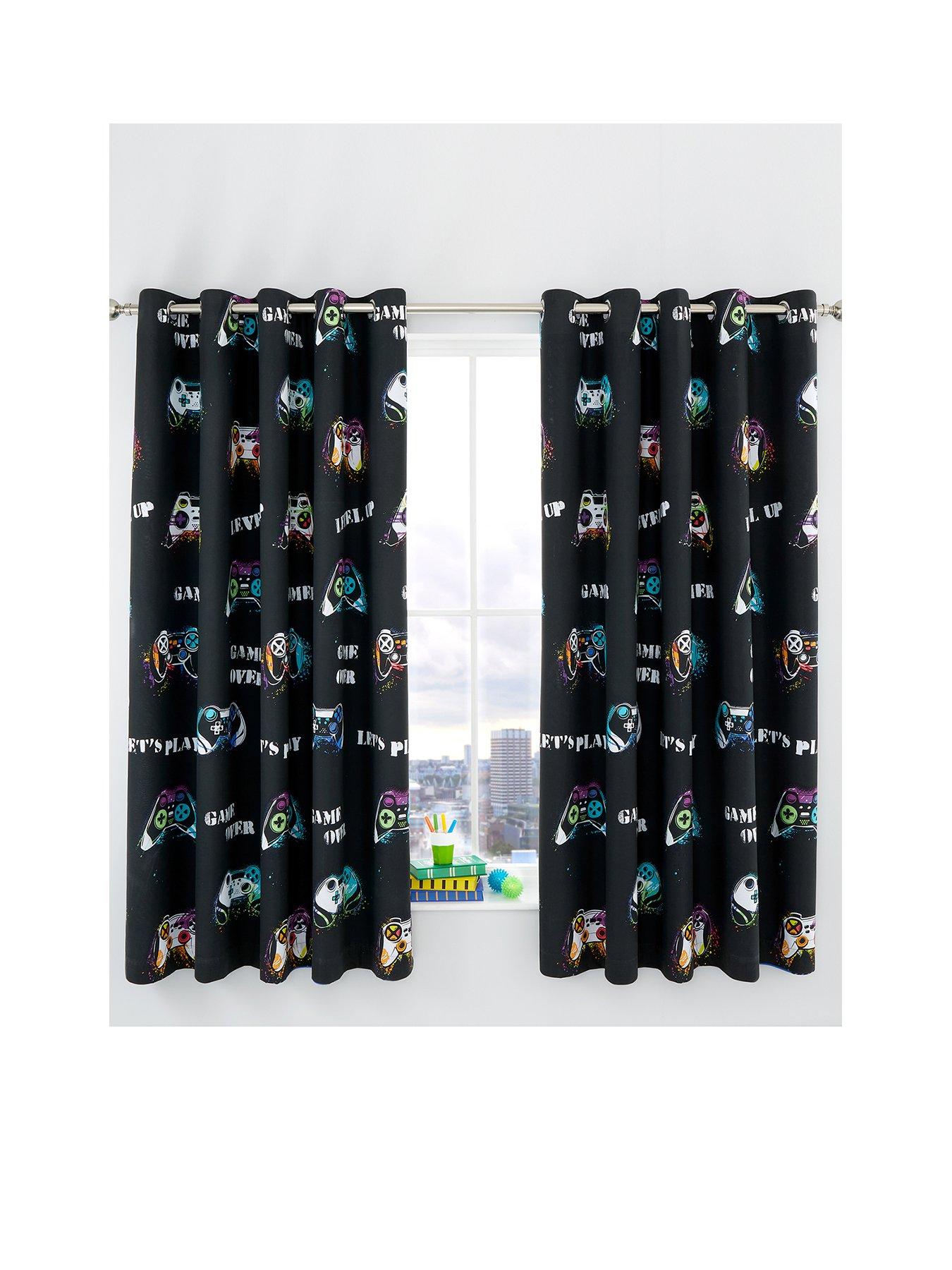 Catherine Lansfield Game Over Reversible Eyelet Curtains