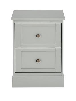 Product photograph of Very Home Darcy 2 Drawer Bedside Chest - Light Grey from very.co.uk