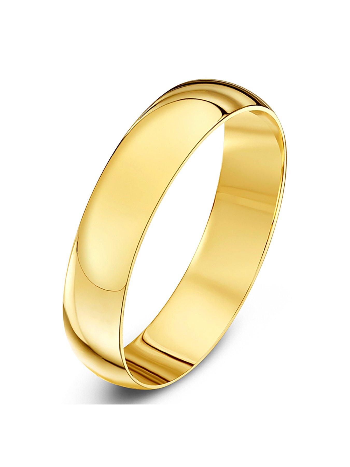 Love GOLD 9ct Yellow Gold Personalised Band Ring 3 | very.co.uk