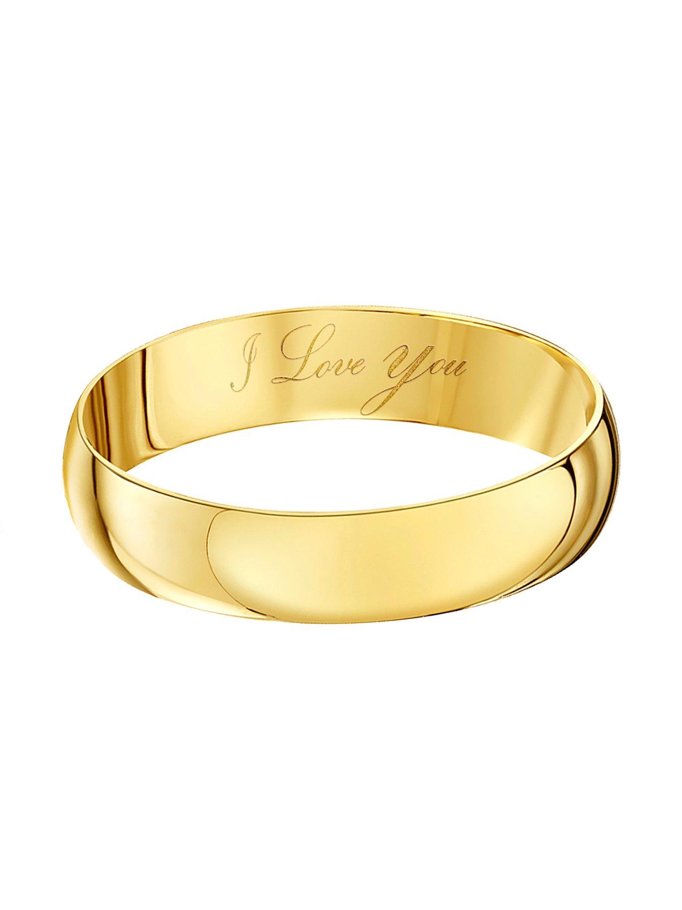 Image 2 of 5 of The Love Collection 9ct Yellow Gold Personalised Band Ring 3