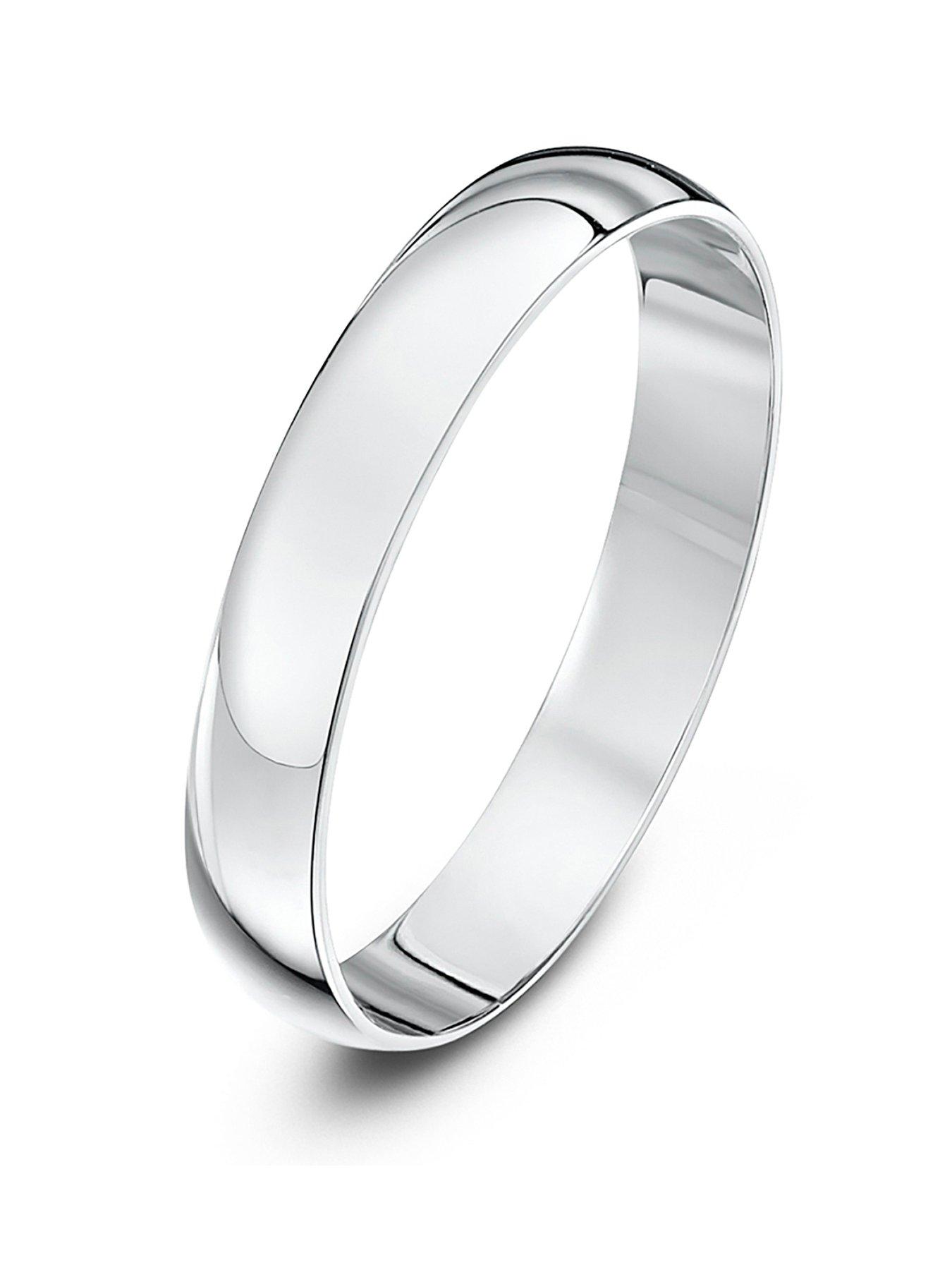 The Love Collection 9ct White Gold Personalised Band Ring 3m