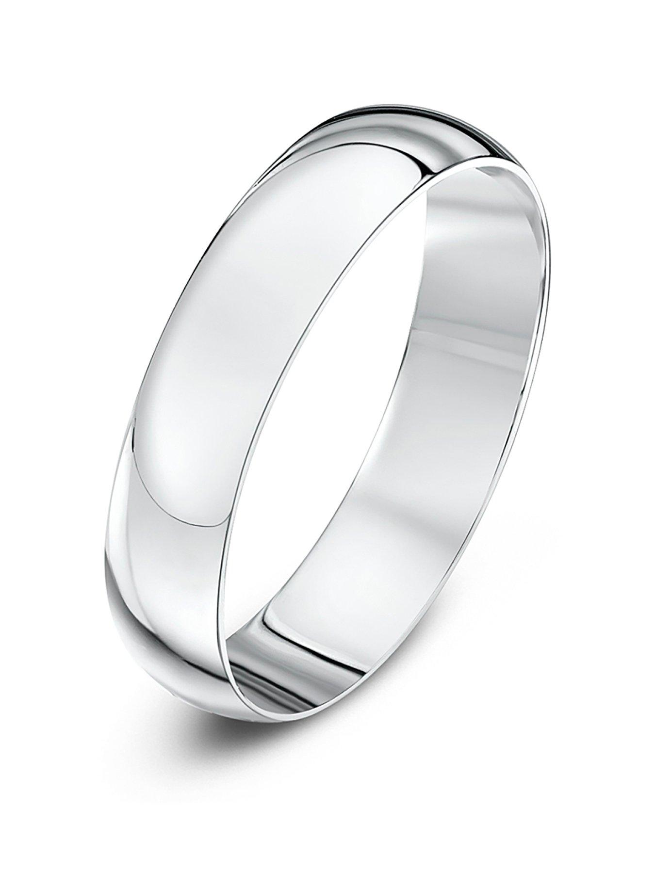 The Love Collection 9ct White Gold Personalised Band Ring 4m