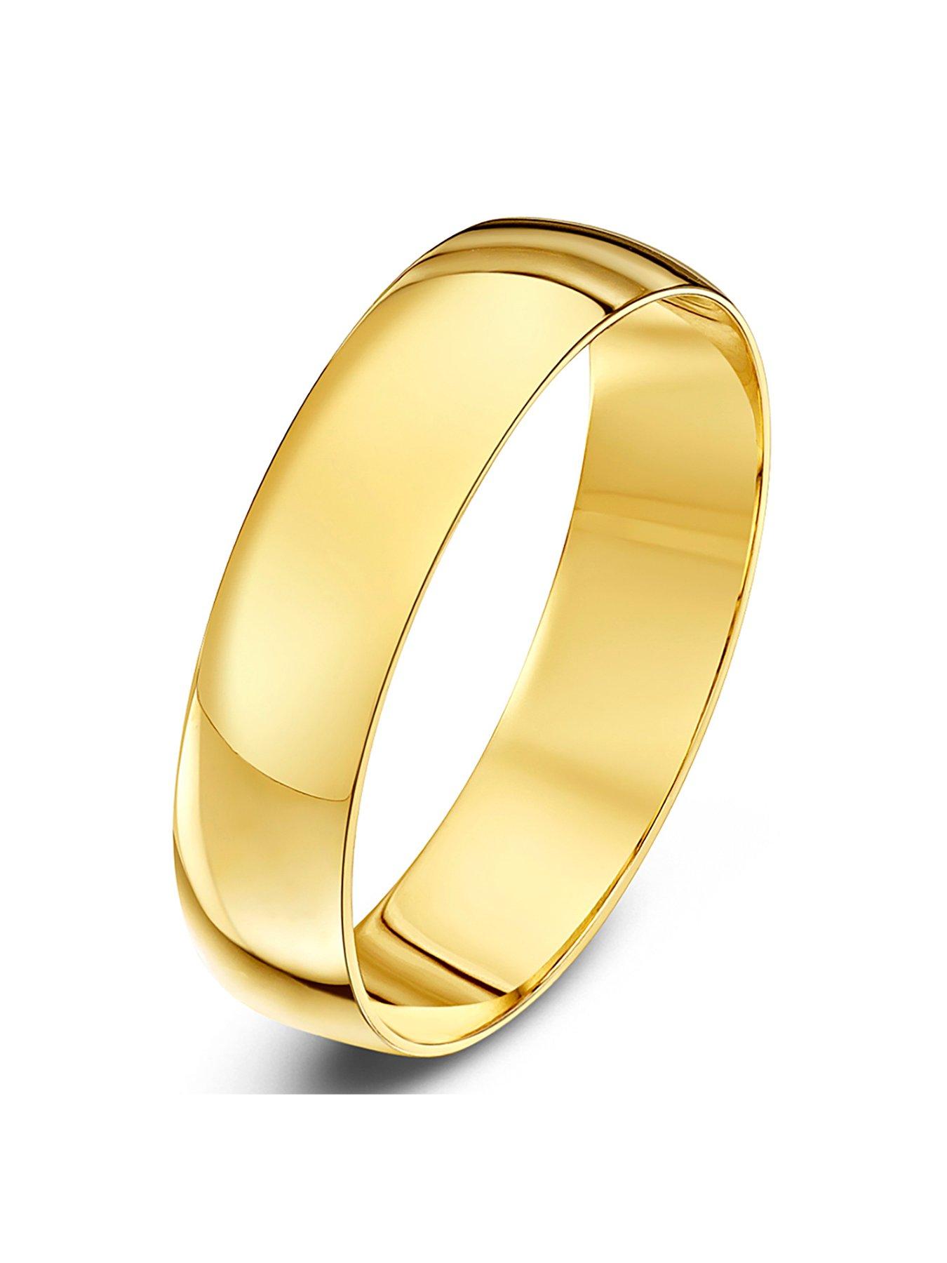 Product photograph of Love Gold 9ct Yellow Gold Personalised Band Wedding Ring from very.co.uk