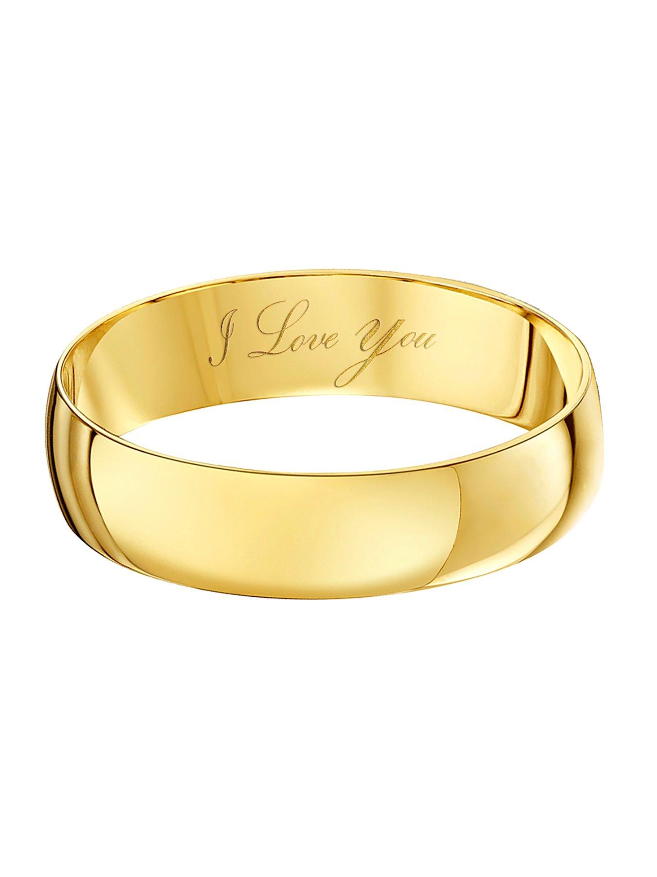 Image 2 of 5 of The Love Collection 9ct Yellow Gold Personalised Band Wedding Ring